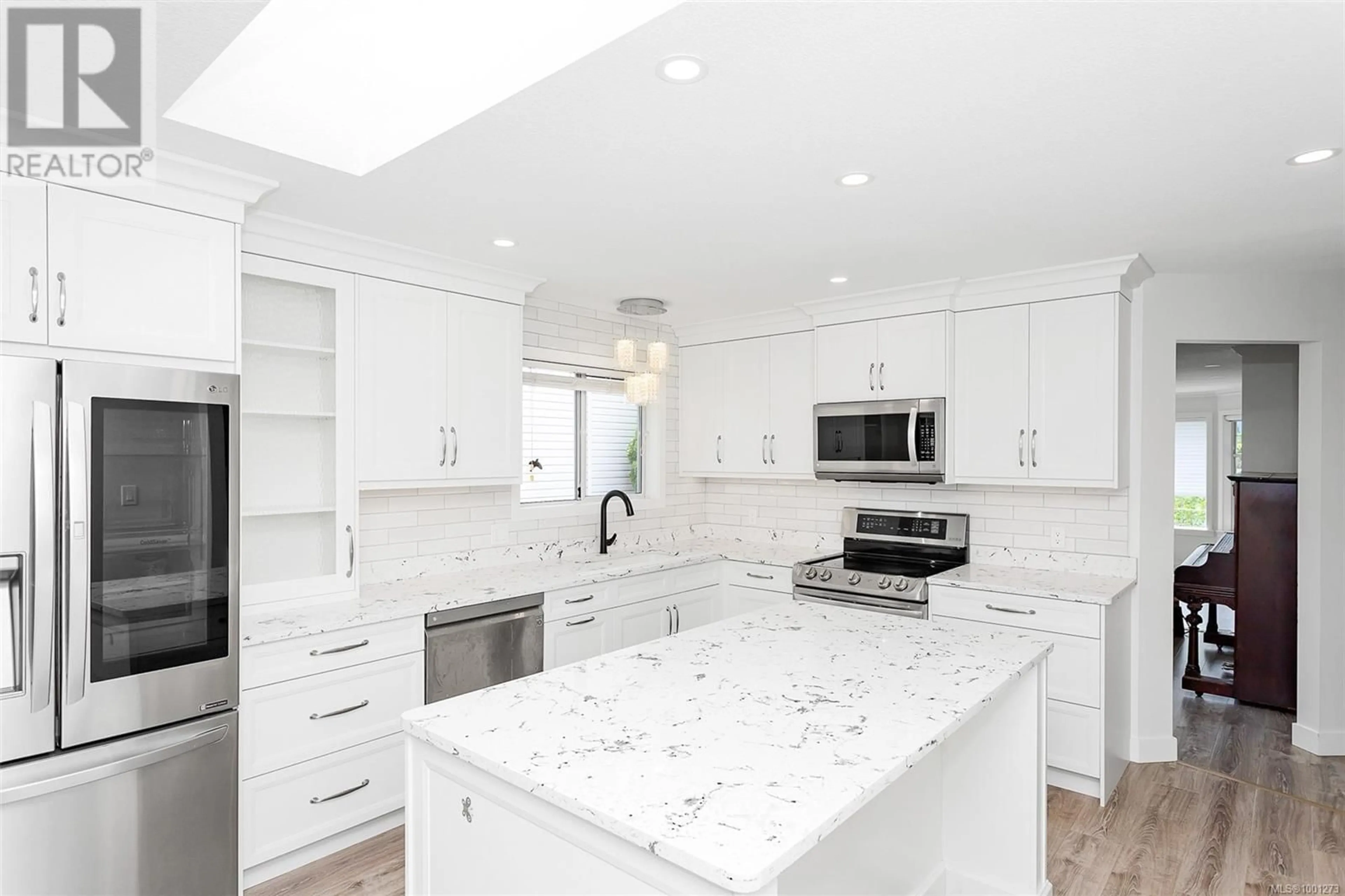 Contemporary kitchen, ceramic/tile floor for 5125 CAROL PLACE, Nanaimo British Columbia V9T5Z3
