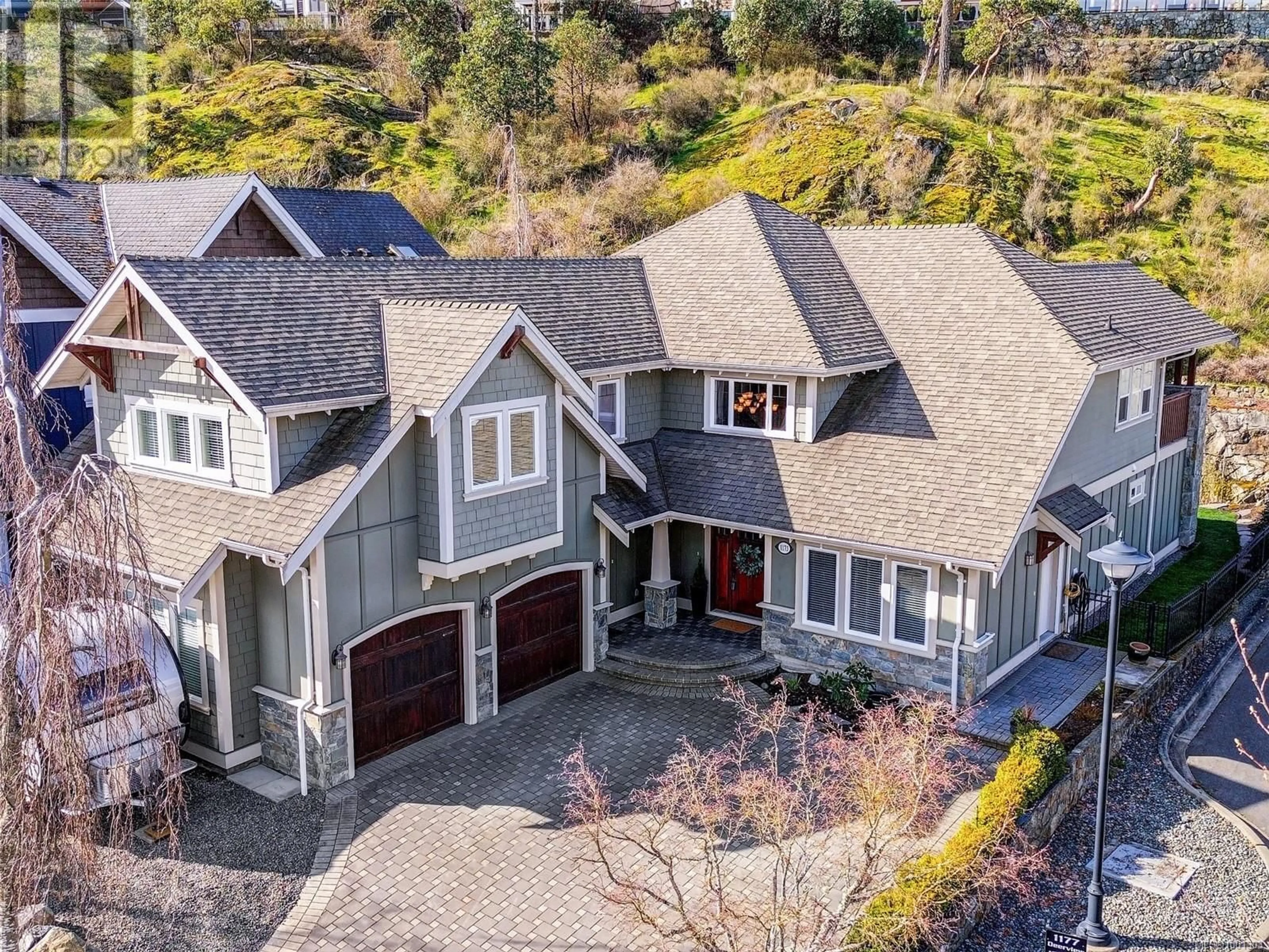A pic from outside/outdoor area/front of a property/back of a property/a pic from drone, street for 1173 DEERVIEW PLACE, Langford British Columbia V9B0B3