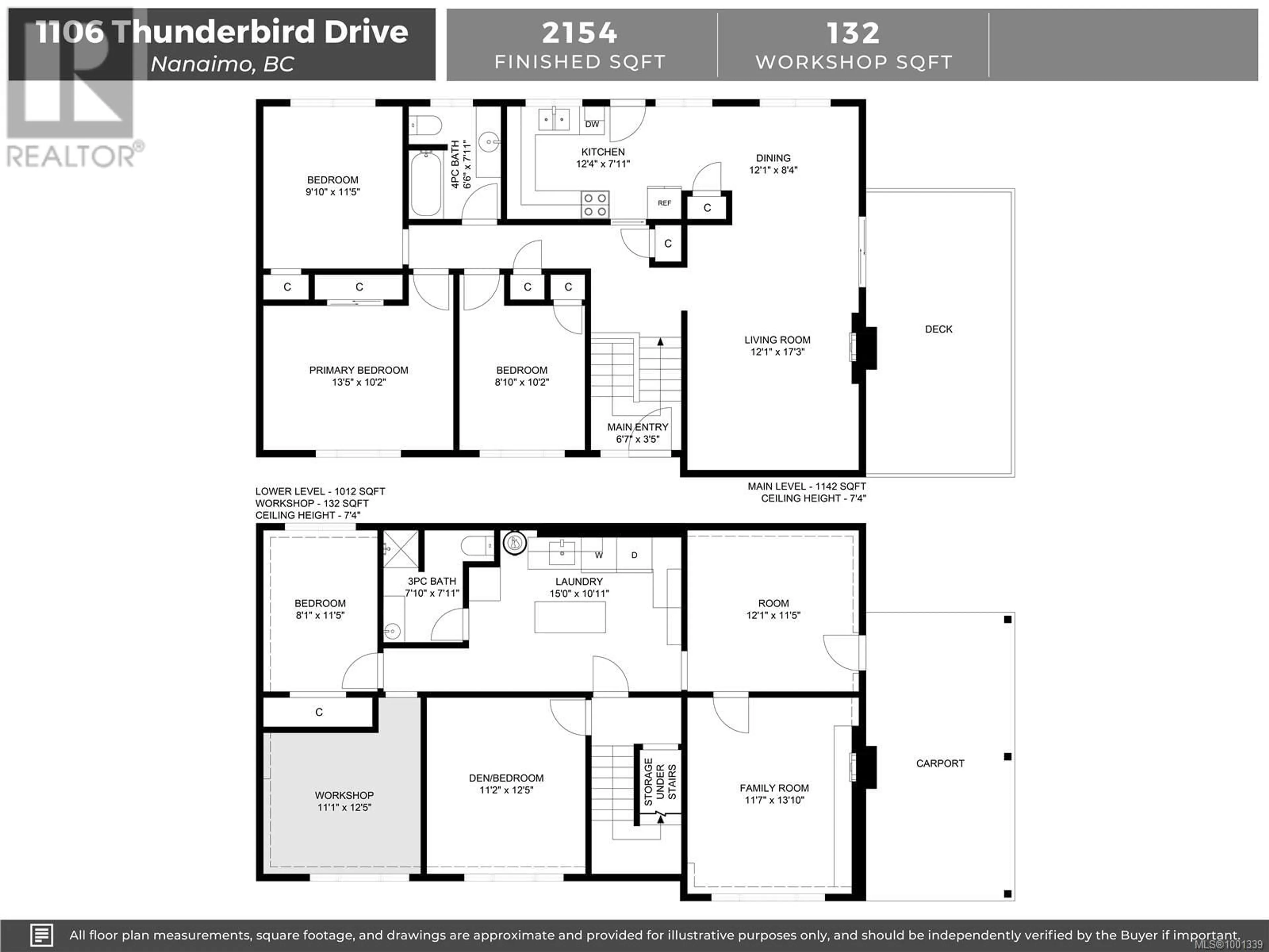Floor plan for 1106 THUNDERBIRD DRIVE, Nanaimo British Columbia V9S2P2
