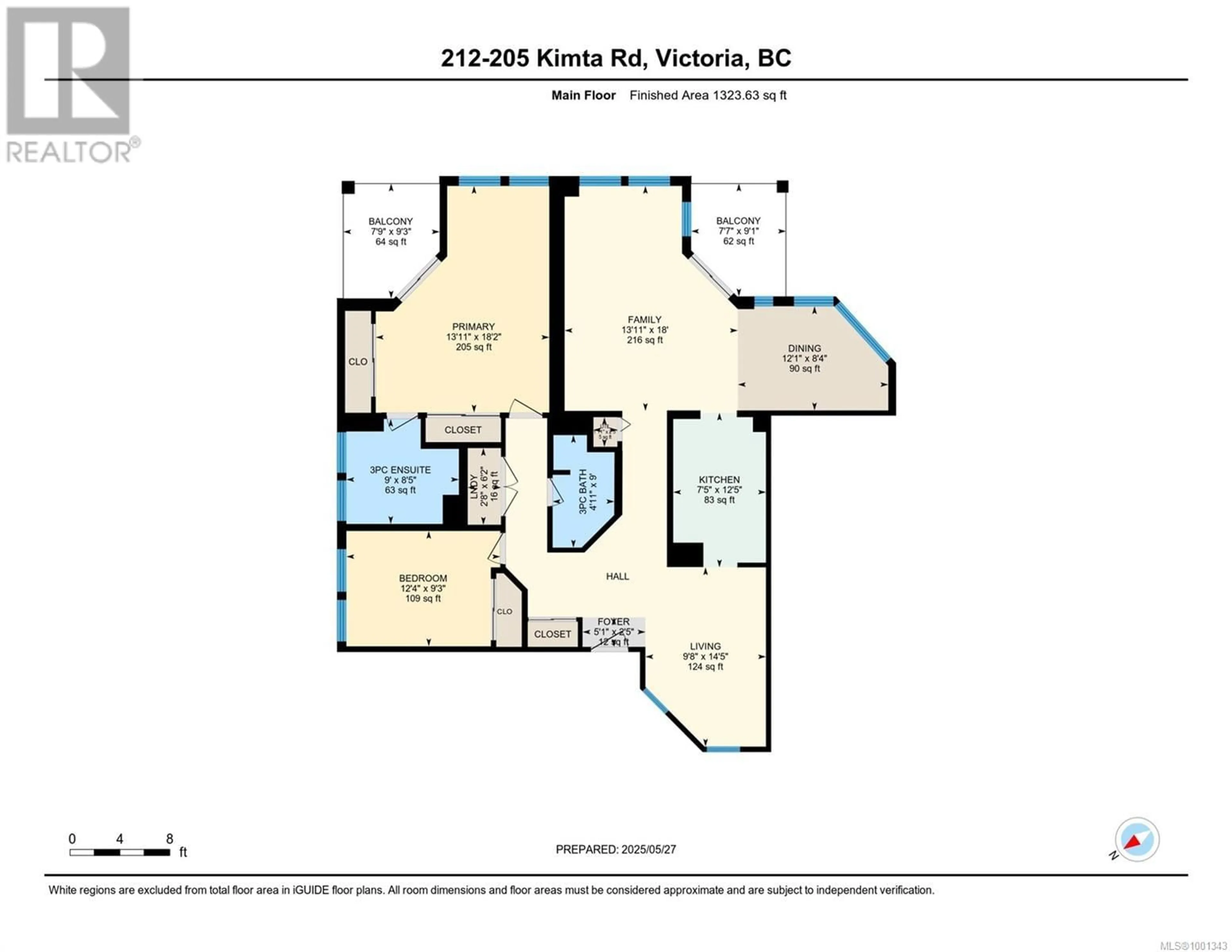 Floor plan for 212 - 205 KIMTA ROAD, Victoria British Columbia V9A6T5