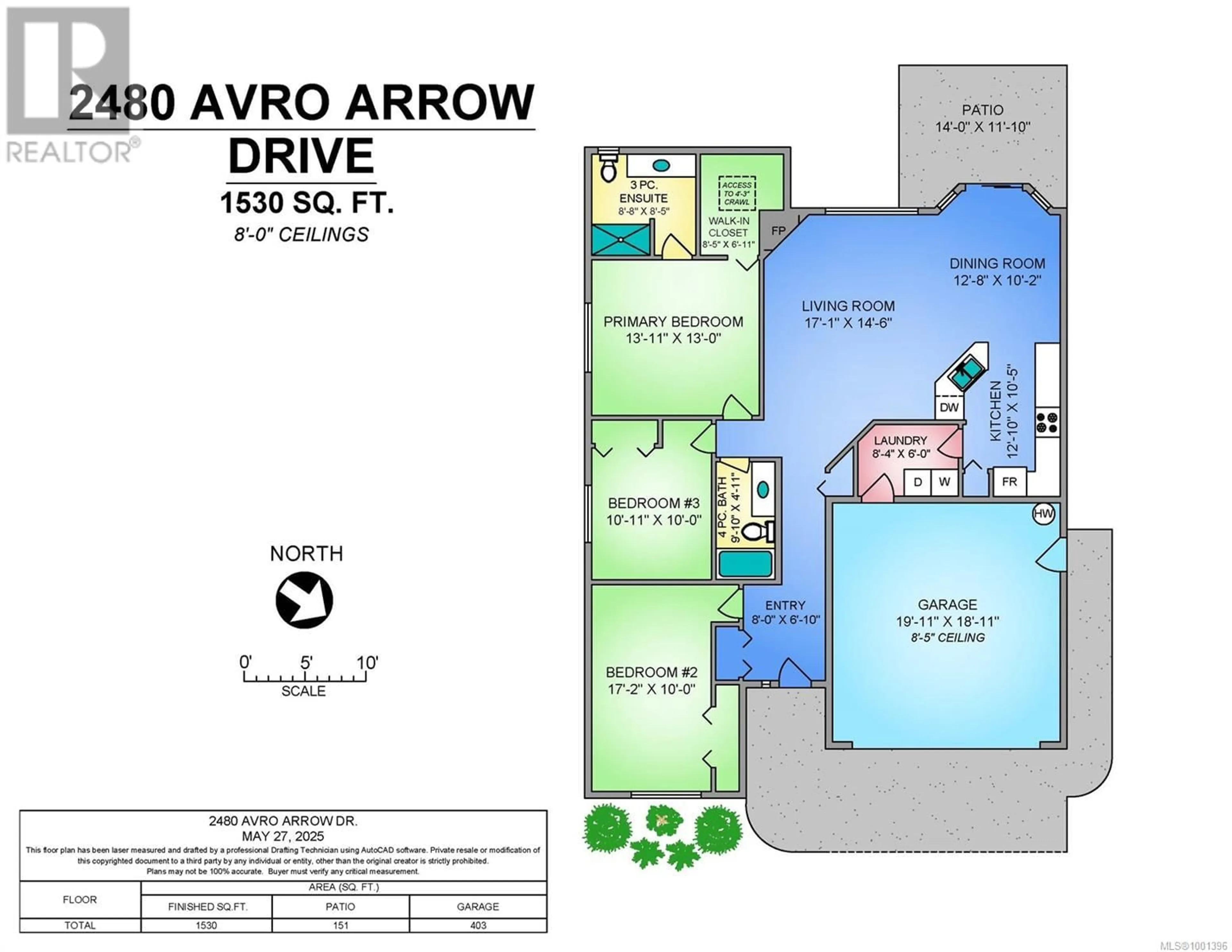 Floor plan for 2480 AVRO ARROW DRIVE, Comox British Columbia V9M0A6