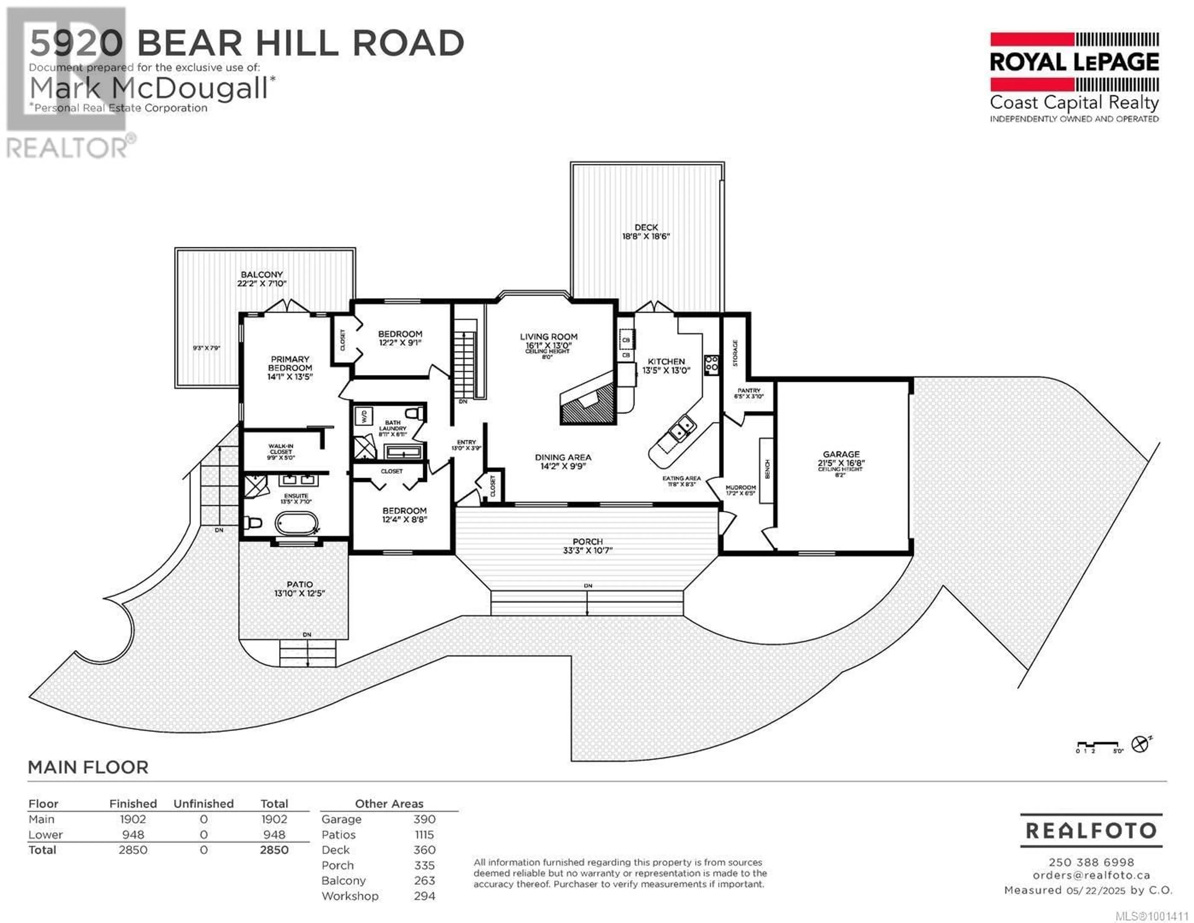 Floor plan for 5920 BEAR HILL ROAD, Saanich British Columbia V9E2J3
