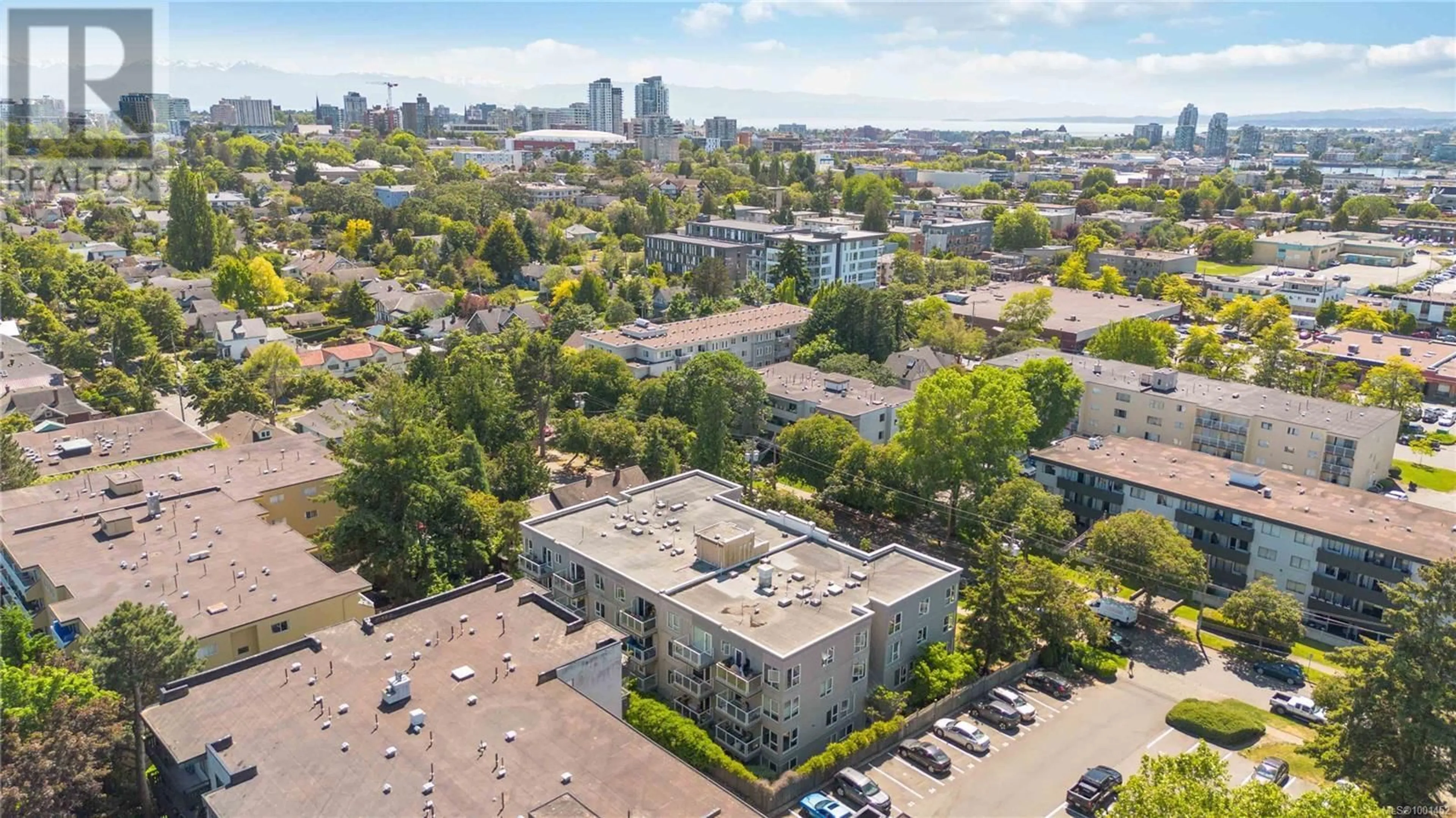 A pic from outside/outdoor area/front of a property/back of a property/a pic from drone, city buildings view from balcony for 407 - 2647 GRAHAM STREET, Victoria British Columbia V8T3Y8