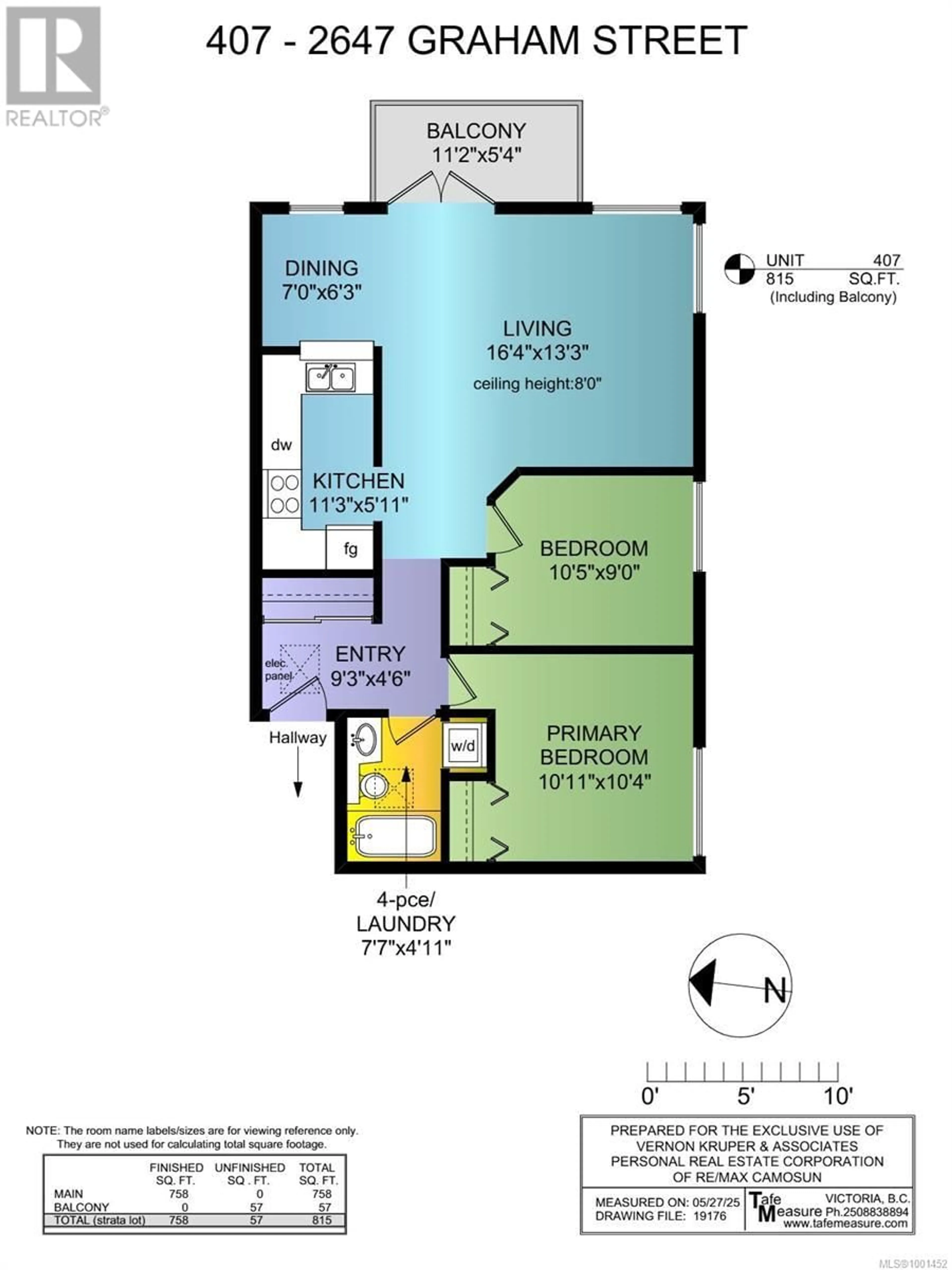 Floor plan for 407 - 2647 GRAHAM STREET, Victoria British Columbia V8T3Y8