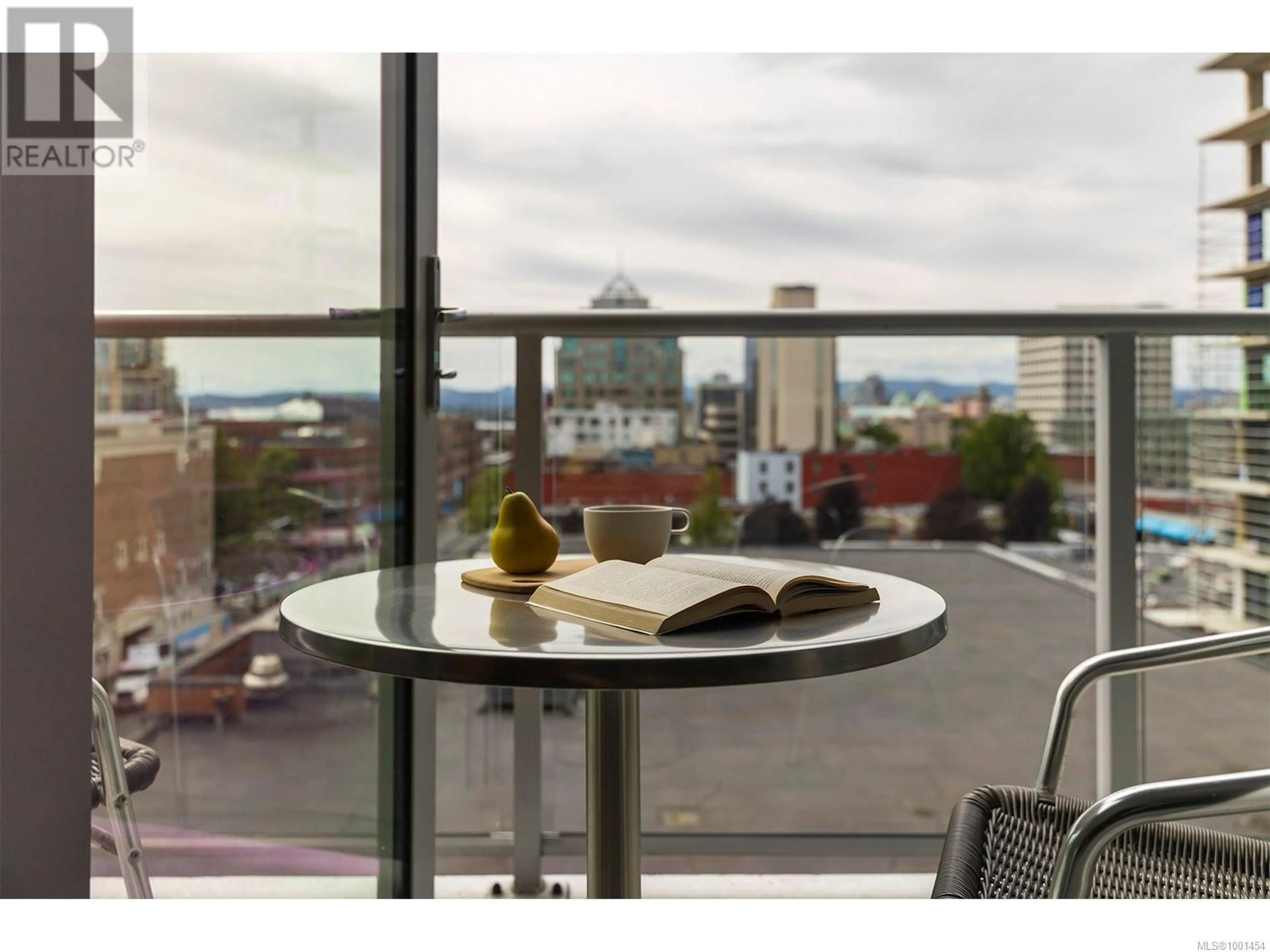 Patio, city buildings view from balcony for 710 - 838 BROUGHTON STREET, Victoria British Columbia V8W1E4
