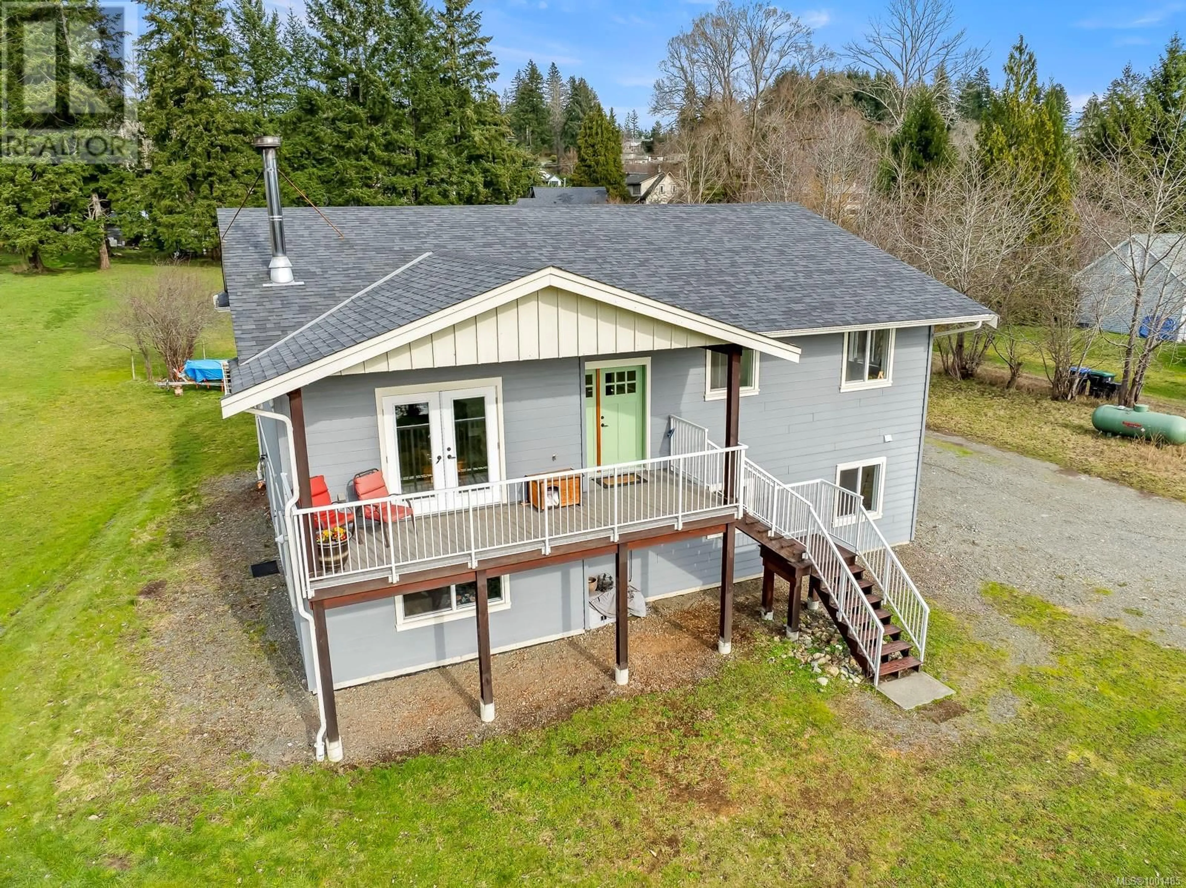 A pic from outside/outdoor area/front of a property/back of a property/a pic from drone, unknown for 4754 HEADQUARTERS ROAD, Courtenay British Columbia V9N9H4