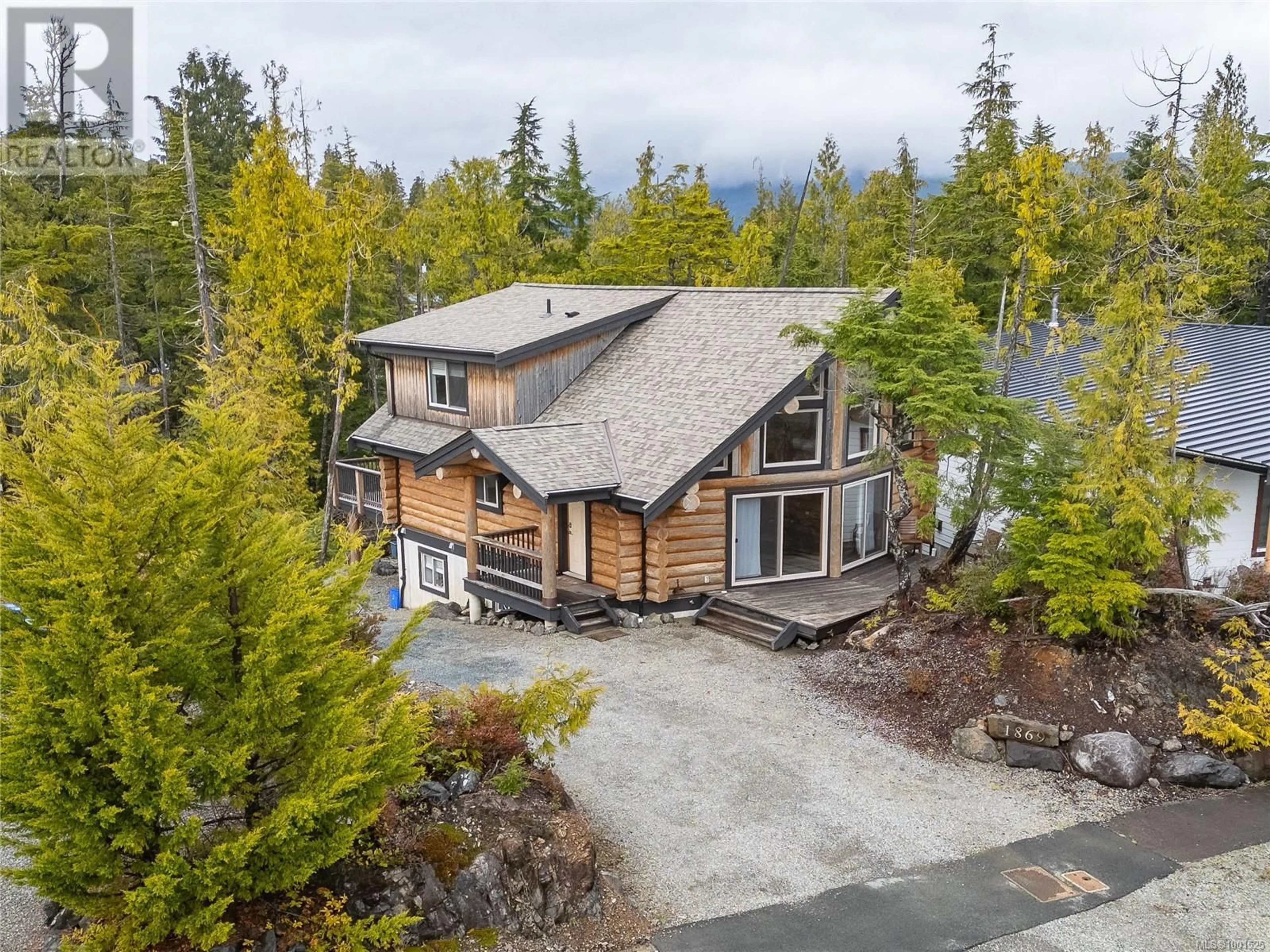 A pic from outside/outdoor area/front of a property/back of a property/a pic from drone, unknown for 1869 CEDAR GROVE PLACE, Ucluelet British Columbia V0R3A0