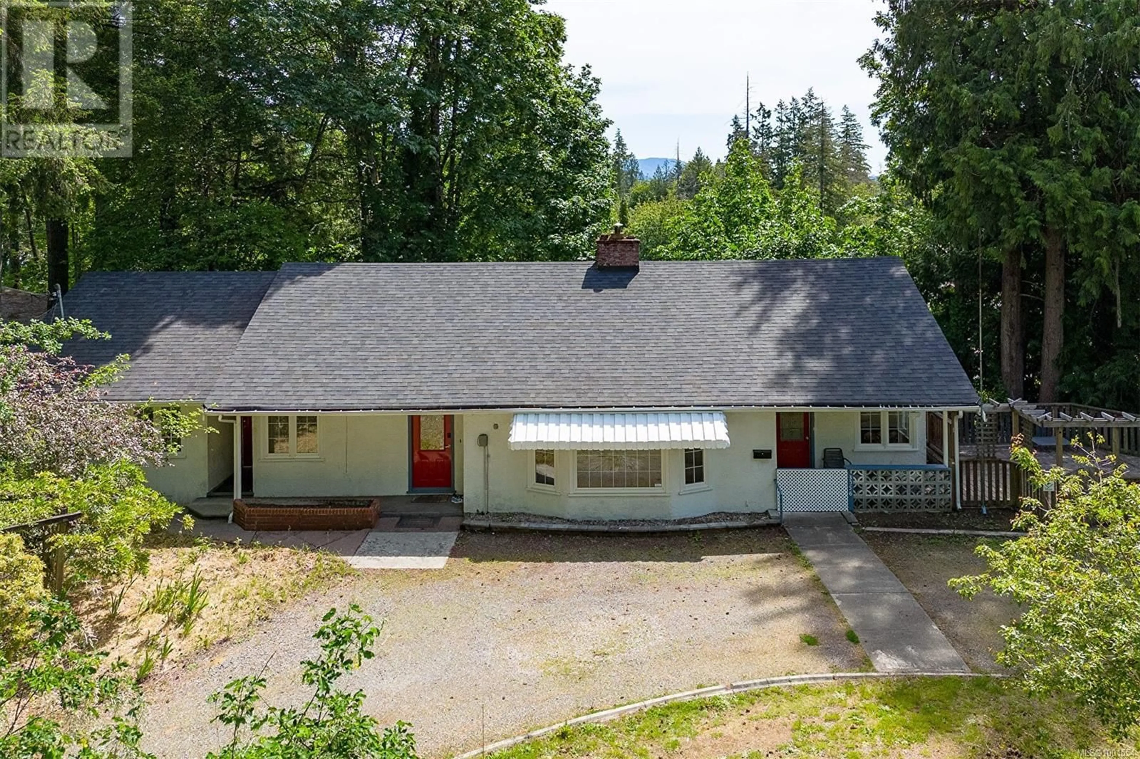 A pic from outside/outdoor area/front of a property/back of a property/a pic from drone, mountain view for 3056 GIBBINS ROAD, Duncan British Columbia V9L1E4