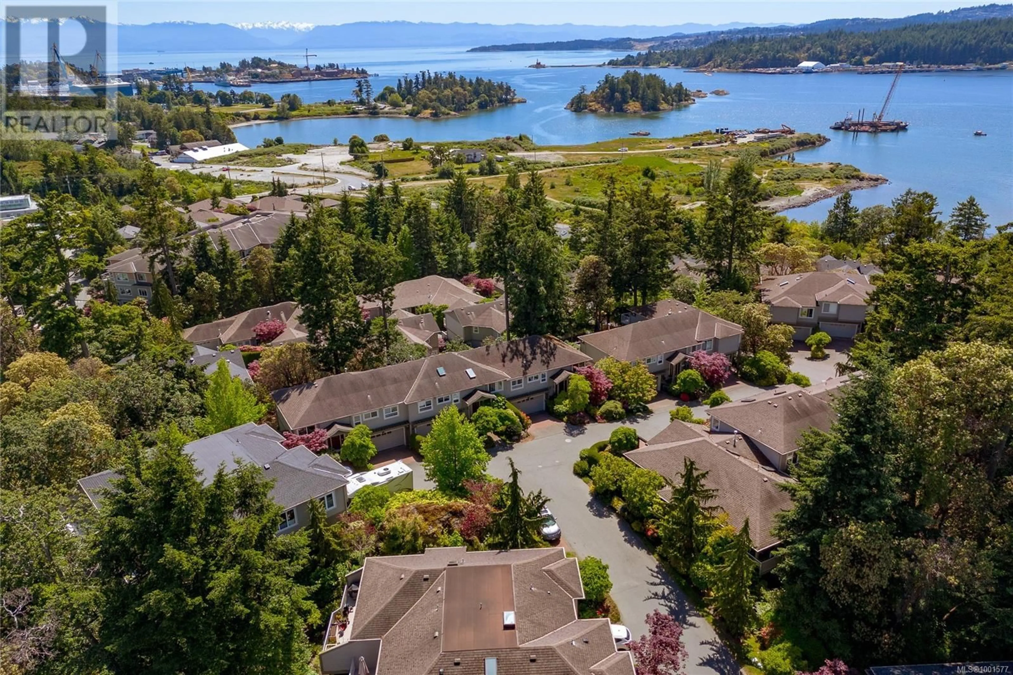 A pic from outside/outdoor area/front of a property/back of a property/a pic from drone, water/lake/river/ocean view for 58 - 118 ALDERSMITH PLACE, View Royal British Columbia V9A7M9