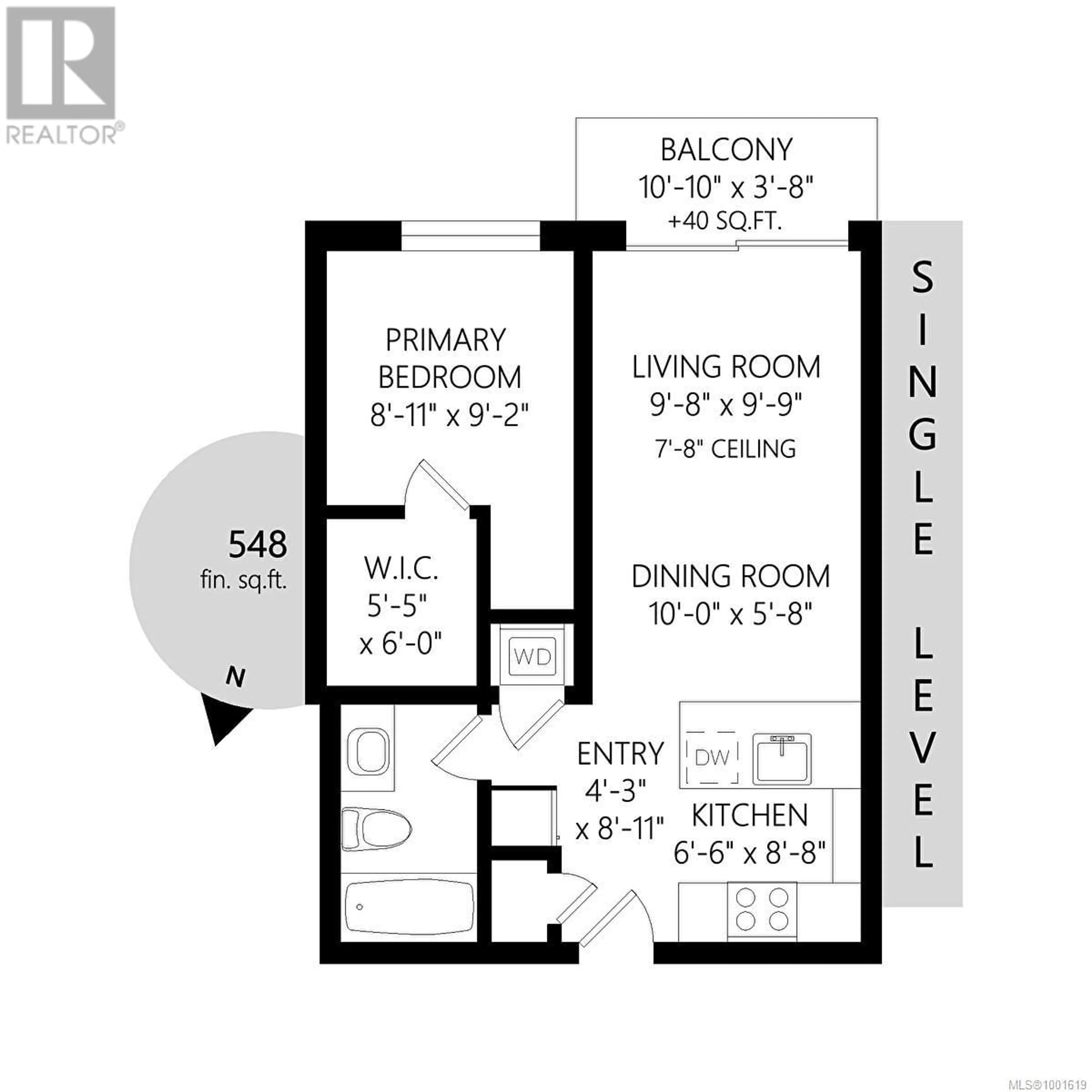 Floor plan for 502 - 1115 JOHNSON STREET, Victoria British Columbia V8V0H2