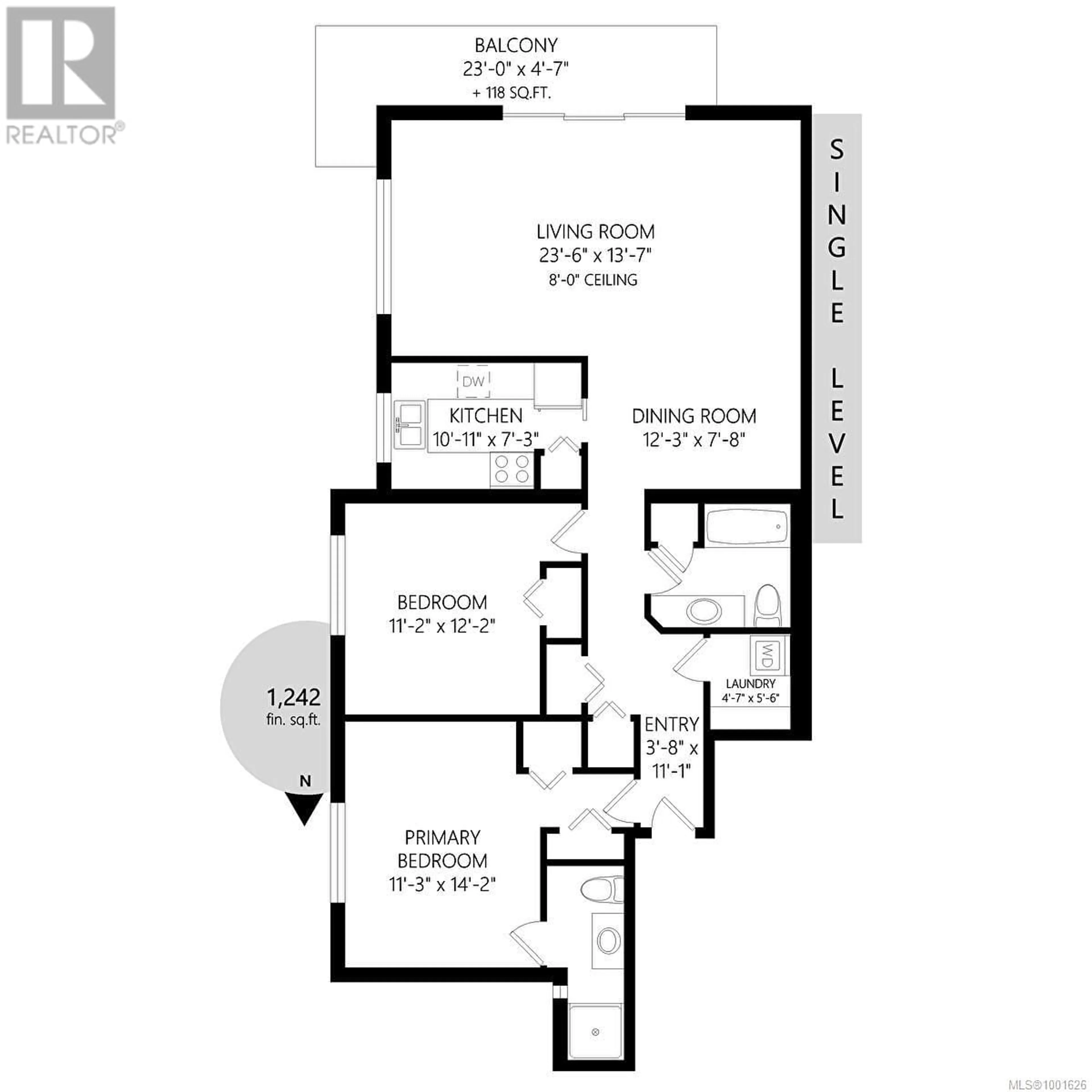 Floor plan for 601 - 36 SOUTH TURNER STREET, Victoria British Columbia V8V2J6