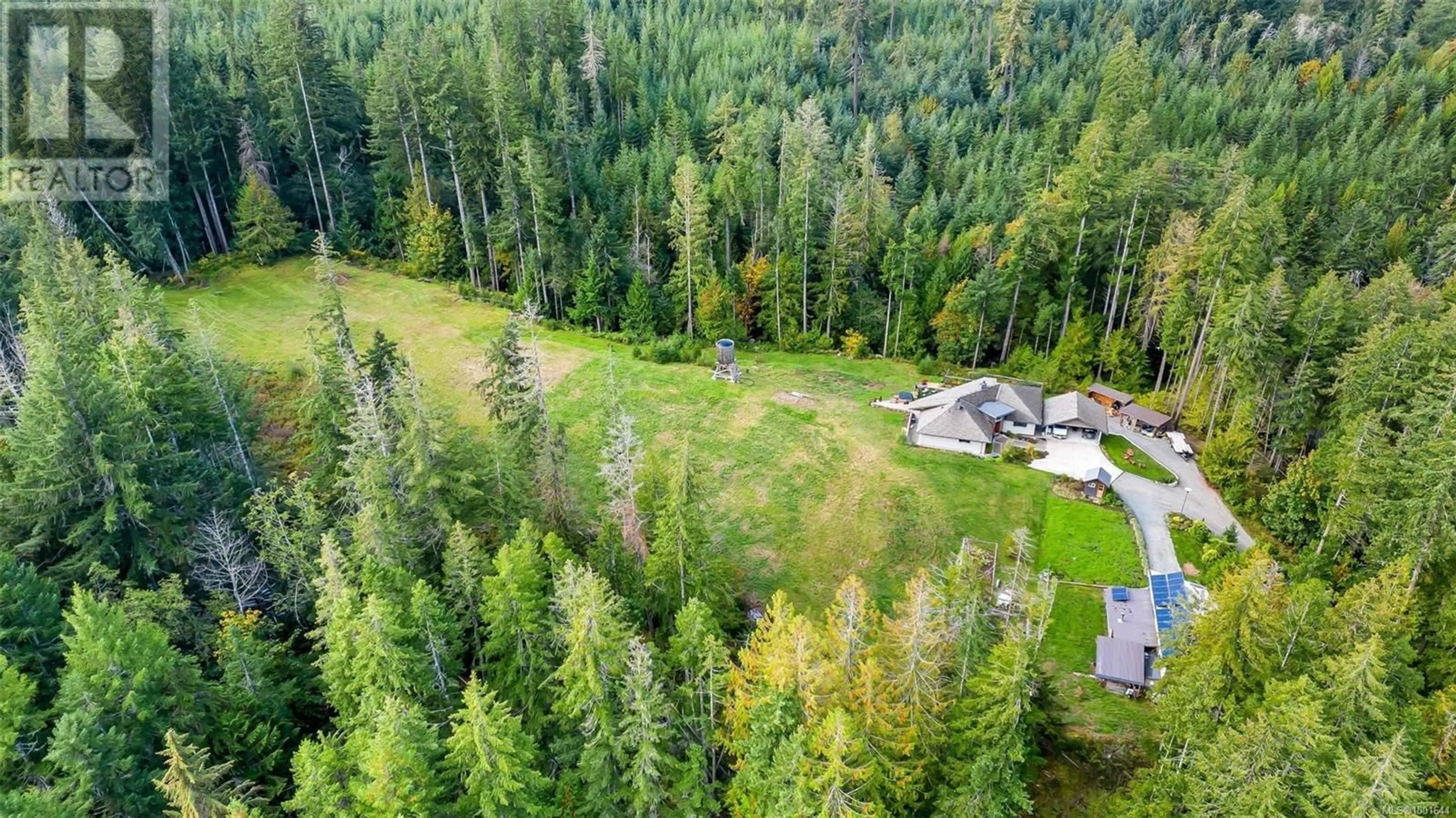 A pic from outside/outdoor area/front of a property/back of a property/a pic from drone, forest/trees view for 3272 RENFREW ROAD, Shawnigan Lake British Columbia V8H2E4