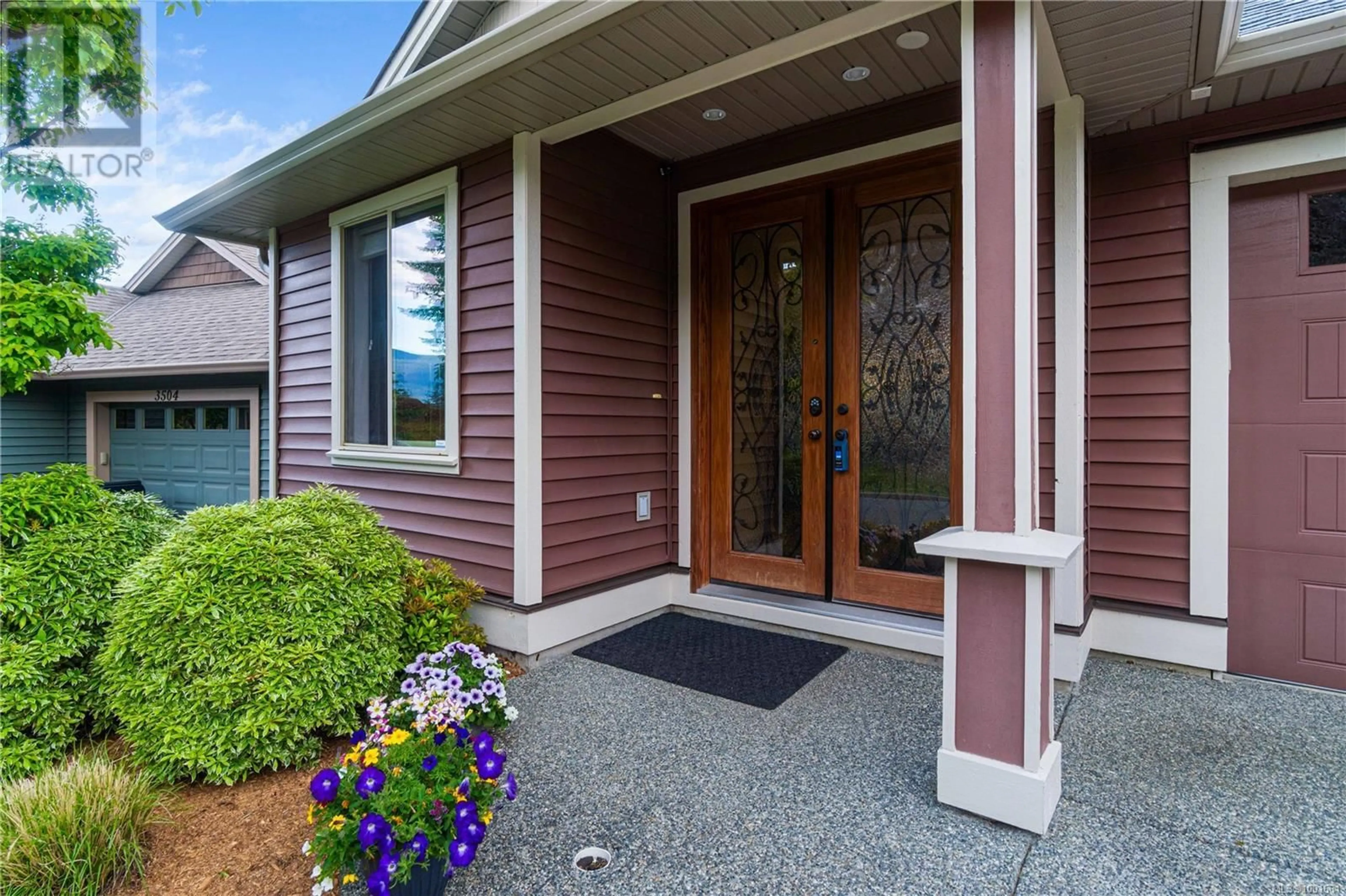 Home with vinyl exterior material, street for 3508 RADHA WAY, Nanaimo British Columbia V9T0C7