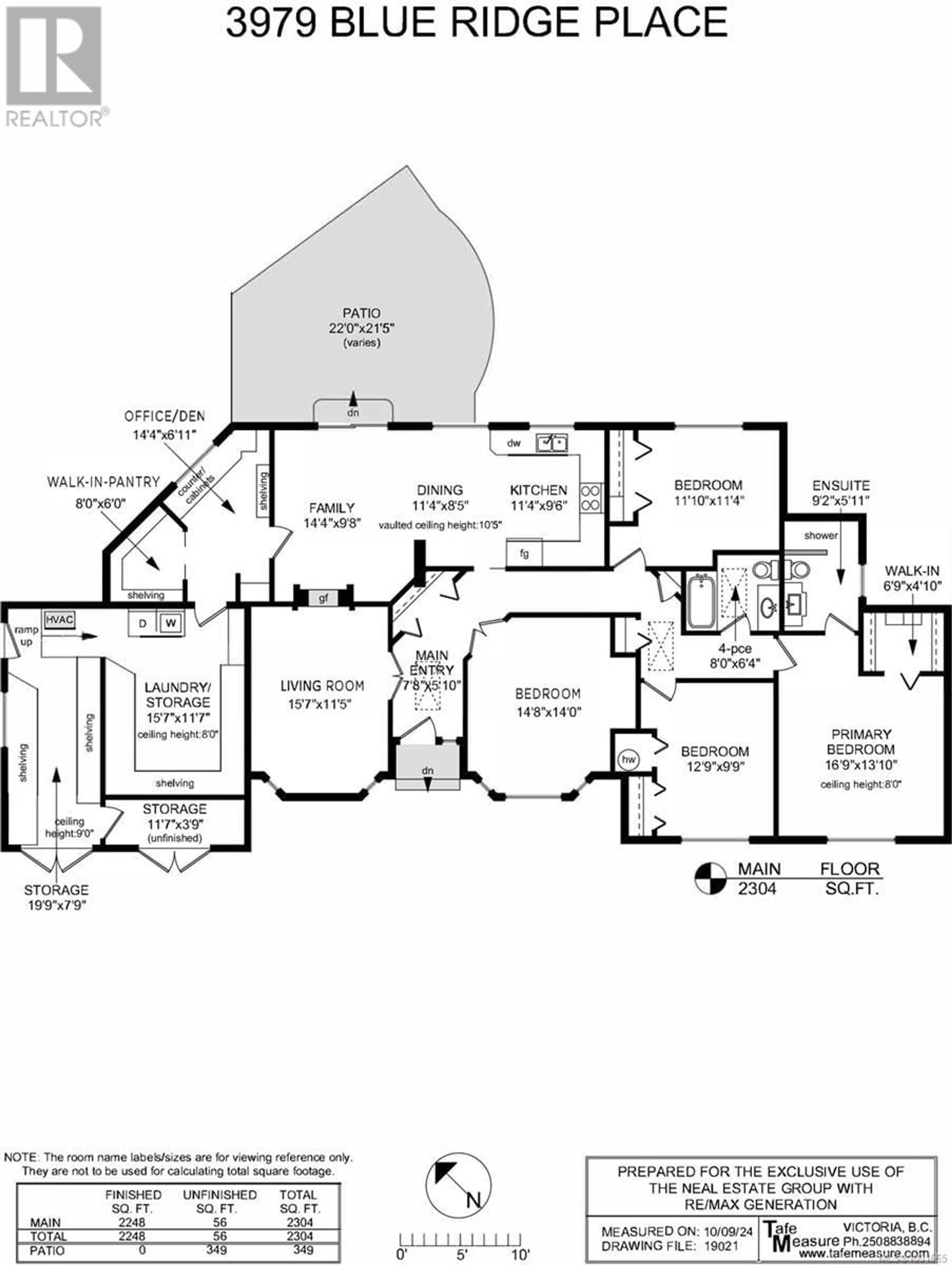 Floor plan for 3979 BLUE RIDGE PLACE, Saanich British Columbia V8Z2V3