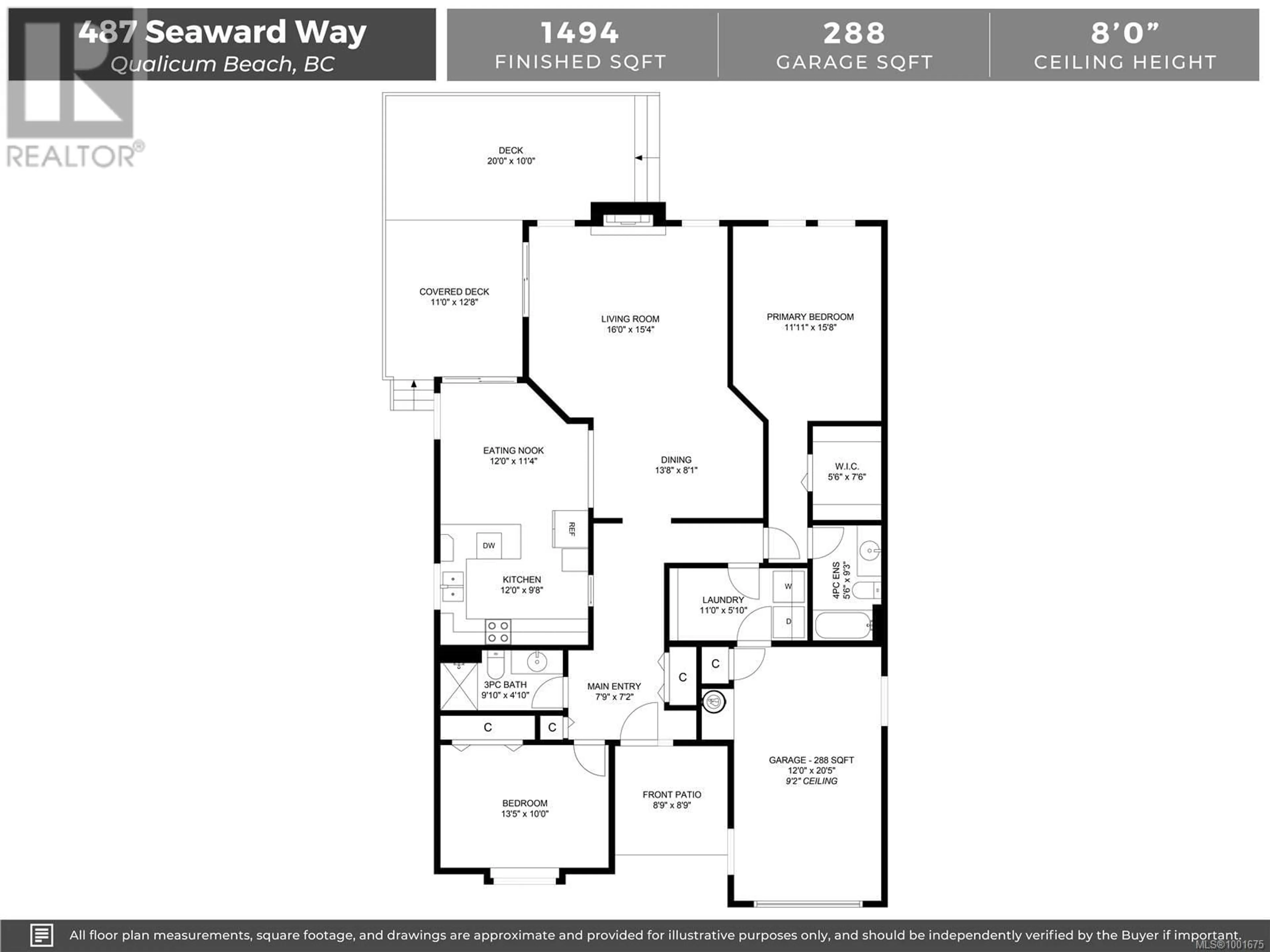 Floor plan for 487 SEAWARD WAY, Qualicum Beach British Columbia V9K1T8