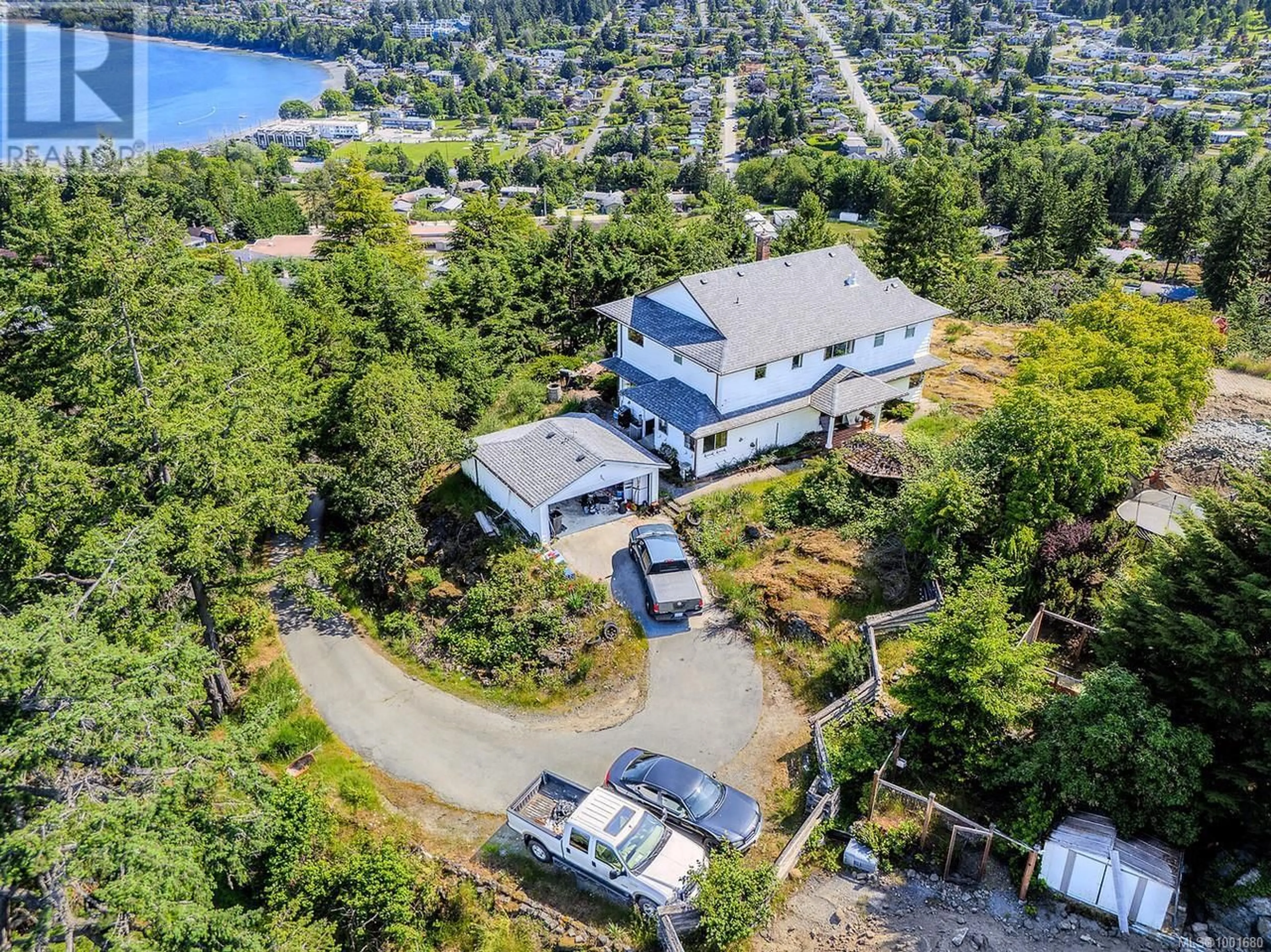 A pic from outside/outdoor area/front of a property/back of a property/a pic from drone, water/lake/river/ocean view for 1573 SCARLET HILL ROAD, Nanaimo British Columbia V9T1J2