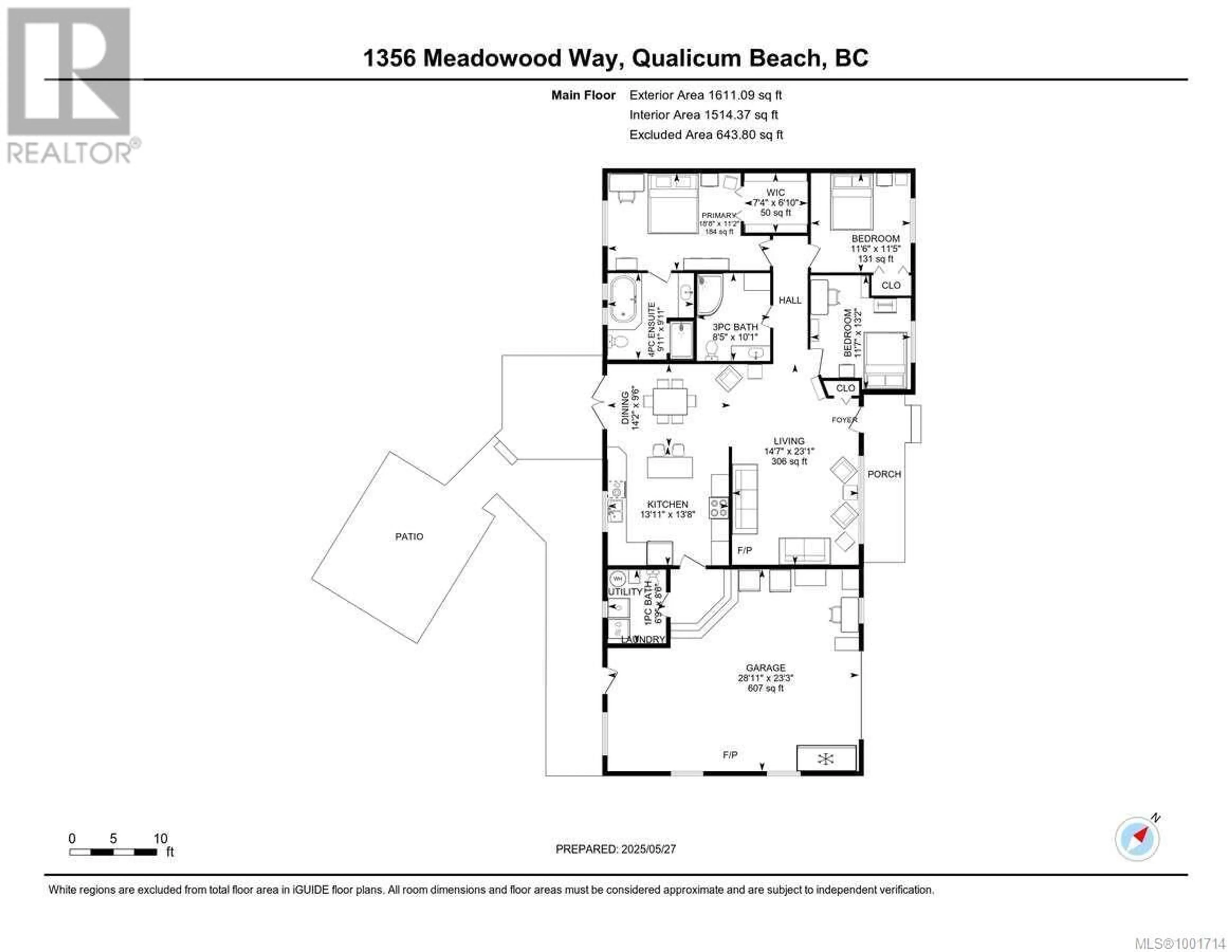 Floor plan for 1356 MEADOWOOD WAY, Qualicum Beach British Columbia V9K2S4