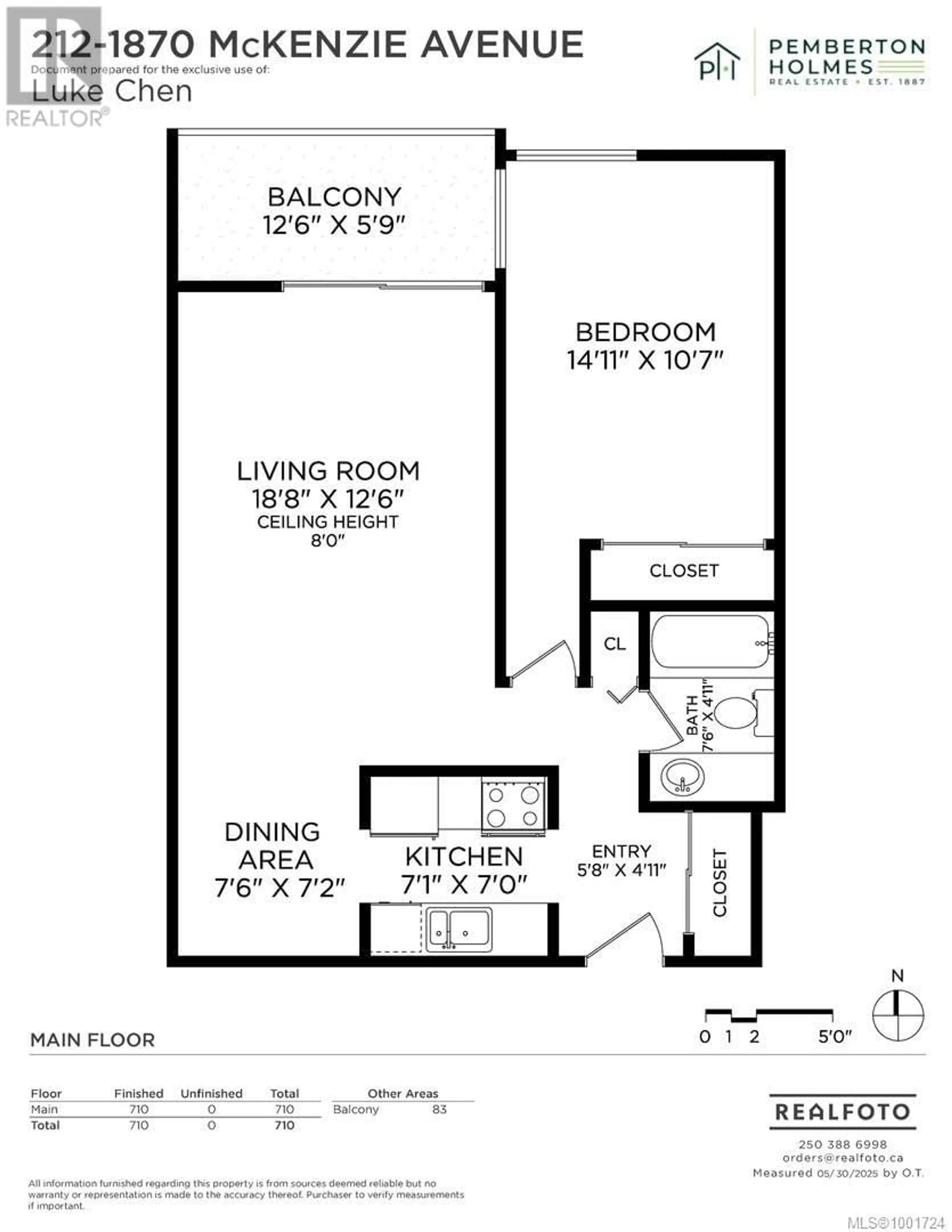 Floor plan for 212 - 1870 MCKENZIE AVENUE, Saanich British Columbia V8N4X3