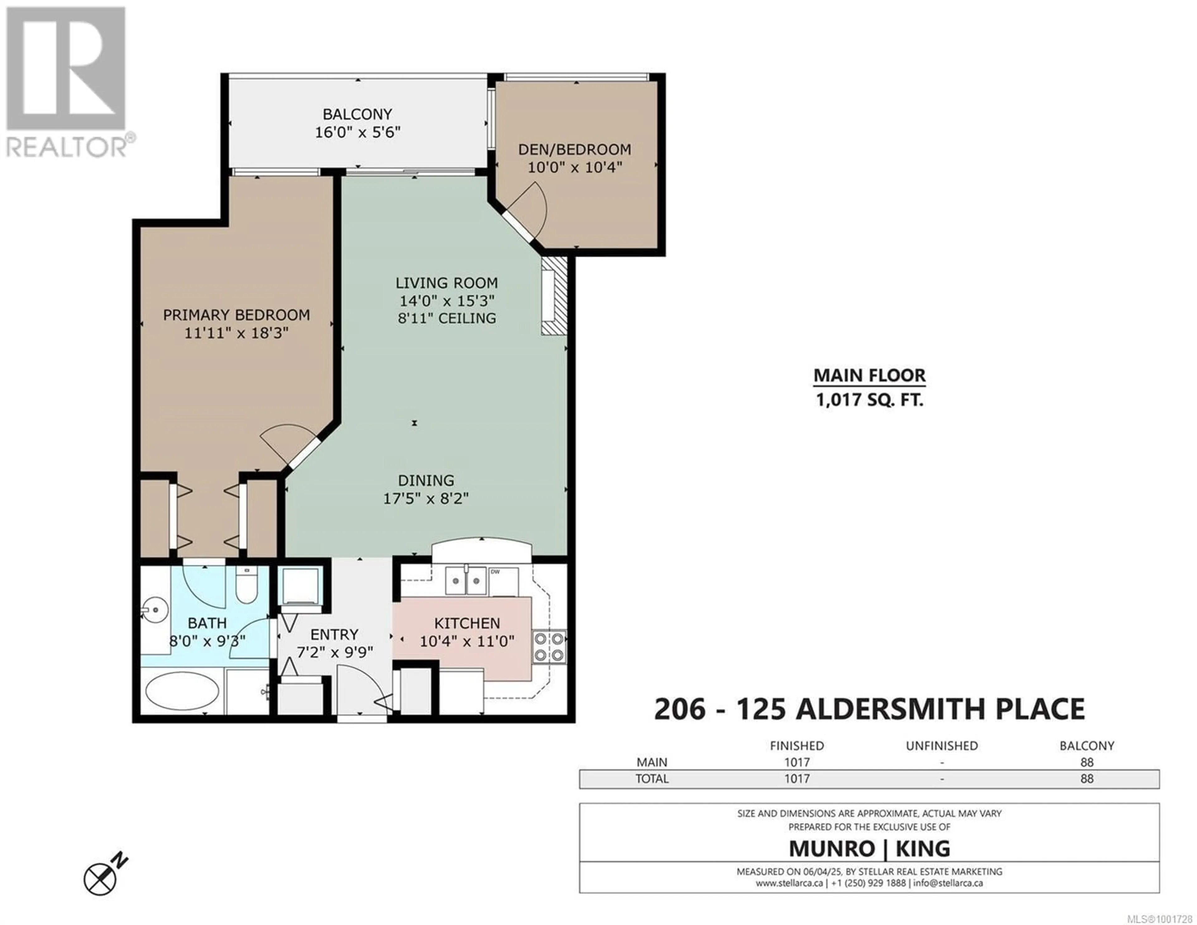 Floor plan for 206 - 125 ALDERSMITH PLACE, View Royal British Columbia V9A7M7