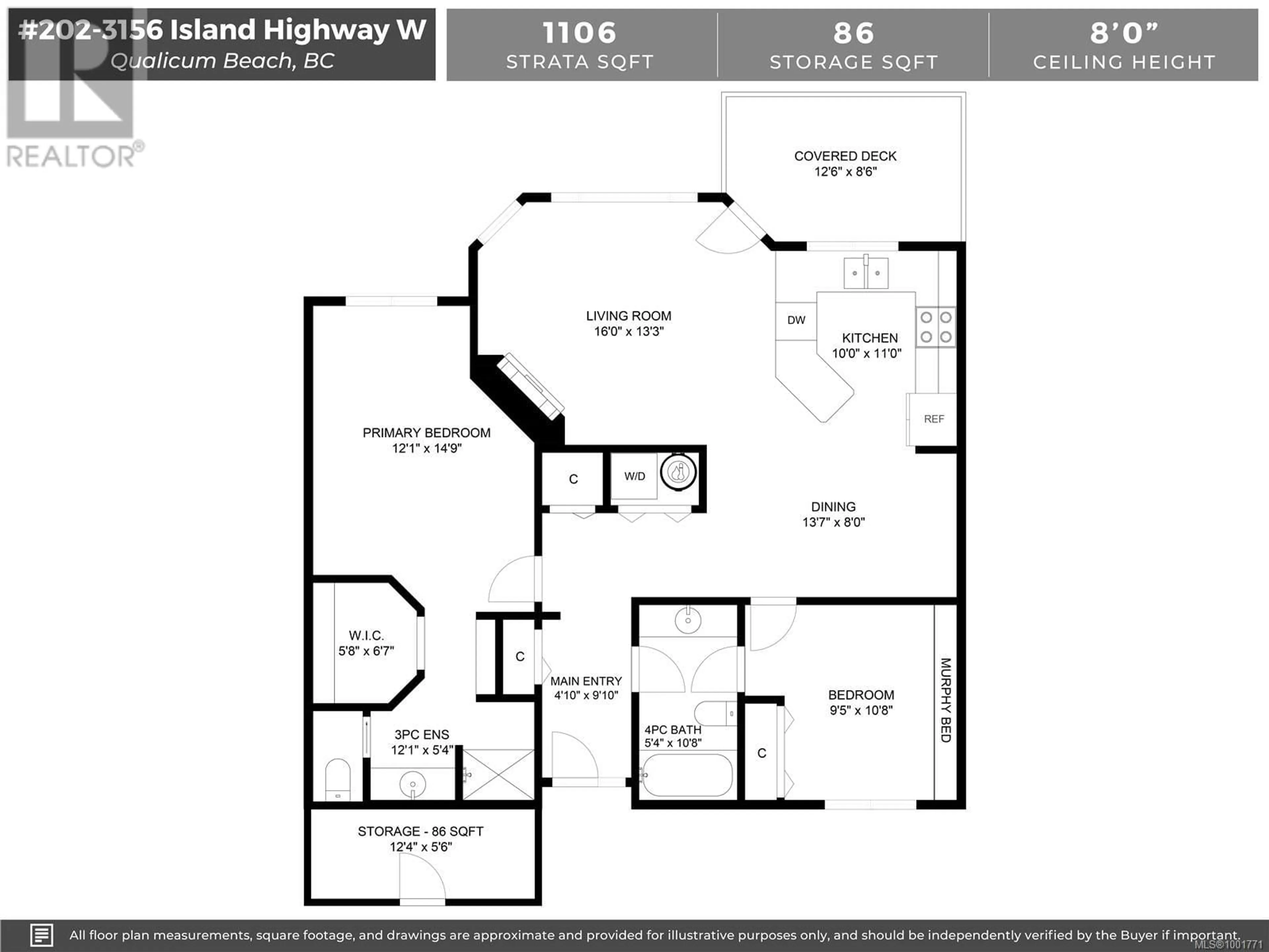 Floor plan for 202 - 3156 ISLAND HIGHWAY WEST, Qualicum Beach British Columbia V9K2J7