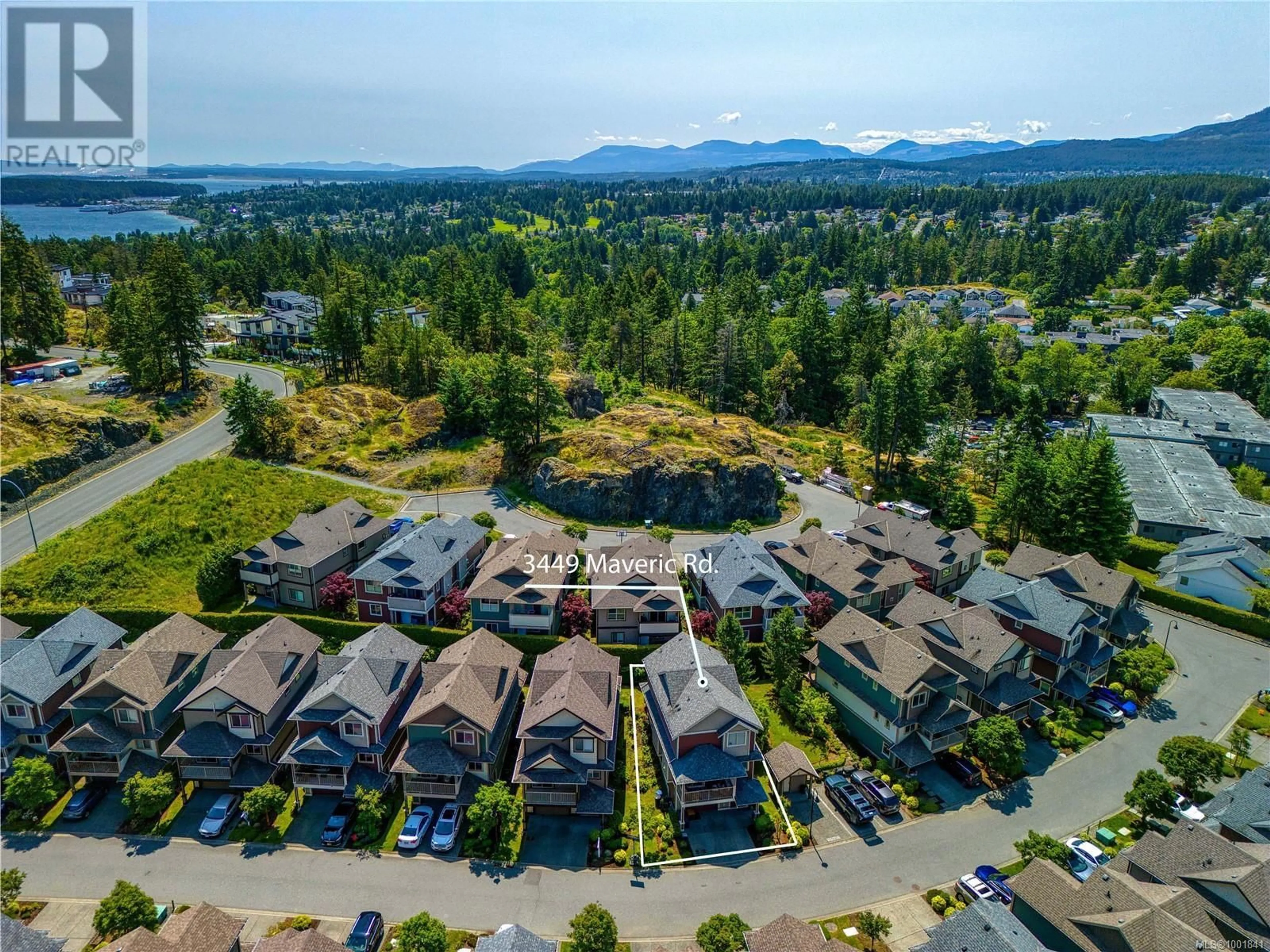 A pic from outside/outdoor area/front of a property/back of a property/a pic from drone, mountain view for 3449 MAVERIC ROAD, Nanaimo British Columbia V9T0C7