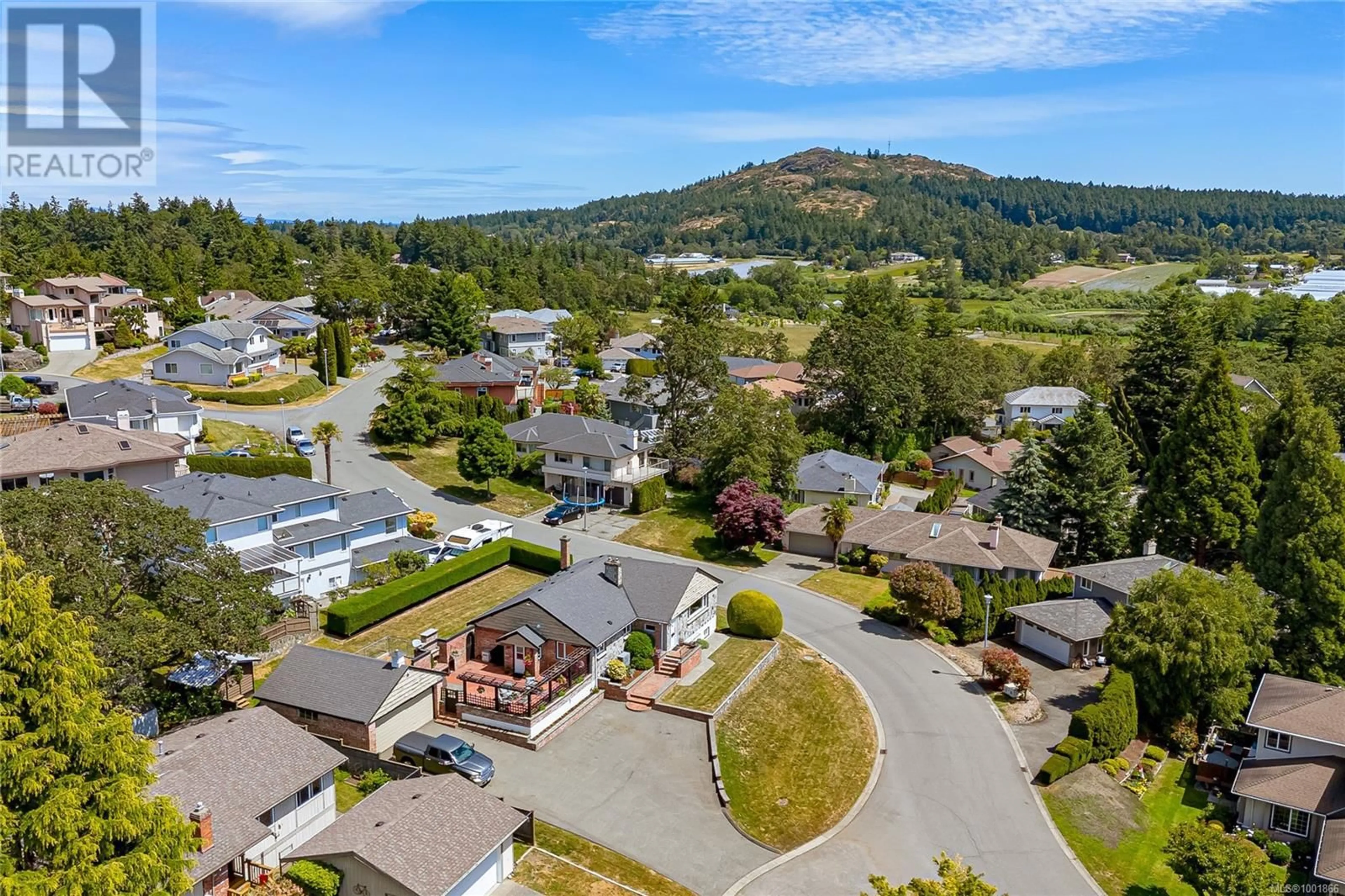 A pic from outside/outdoor area/front of a property/back of a property/a pic from drone, mountain view for 4228 WESTERVELT PLACE, Saanich British Columbia V8X4W5