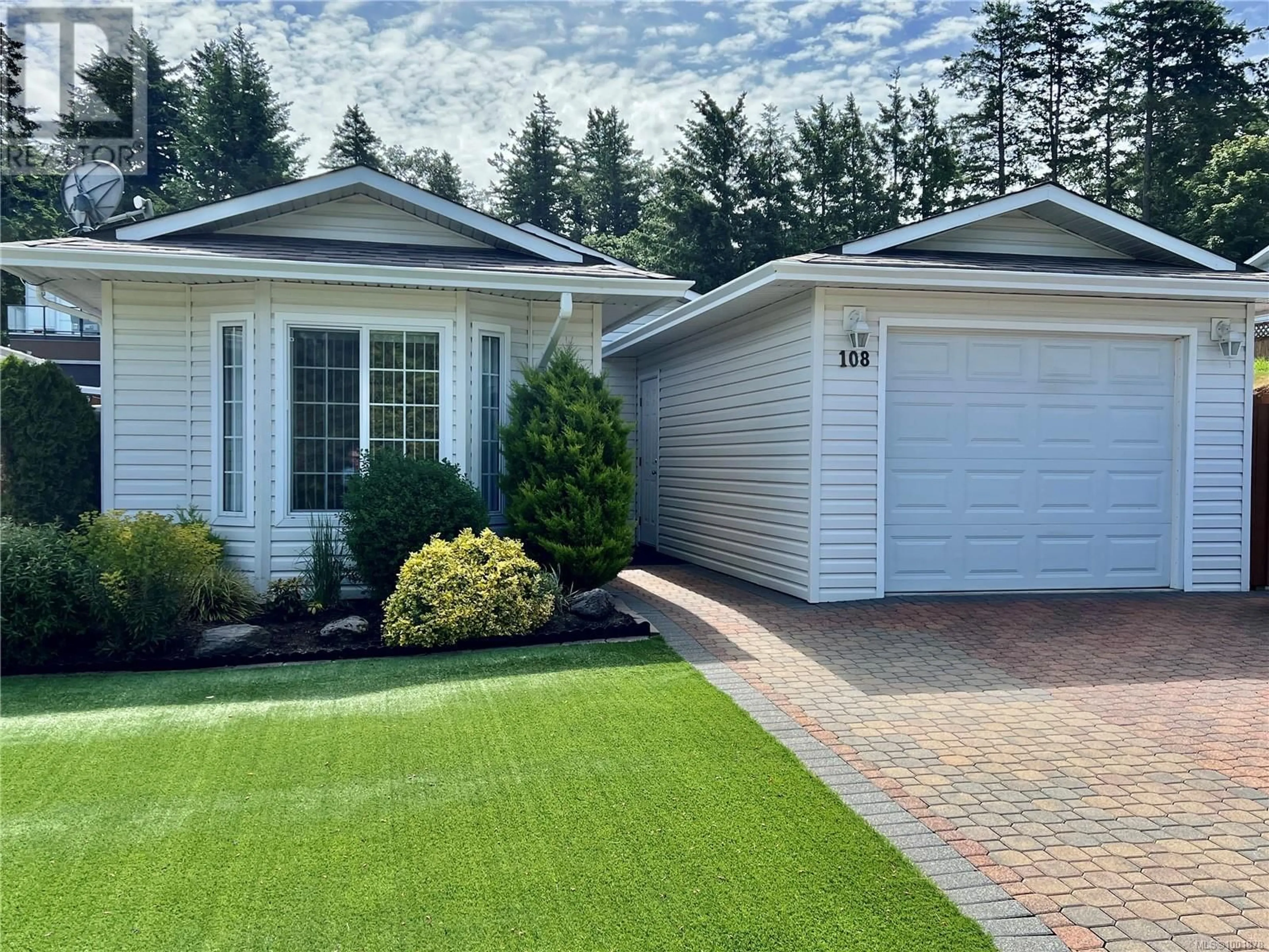 Home with vinyl exterior material, street for 108 CAMAS LANE, View Royal British Columbia V9A7M2