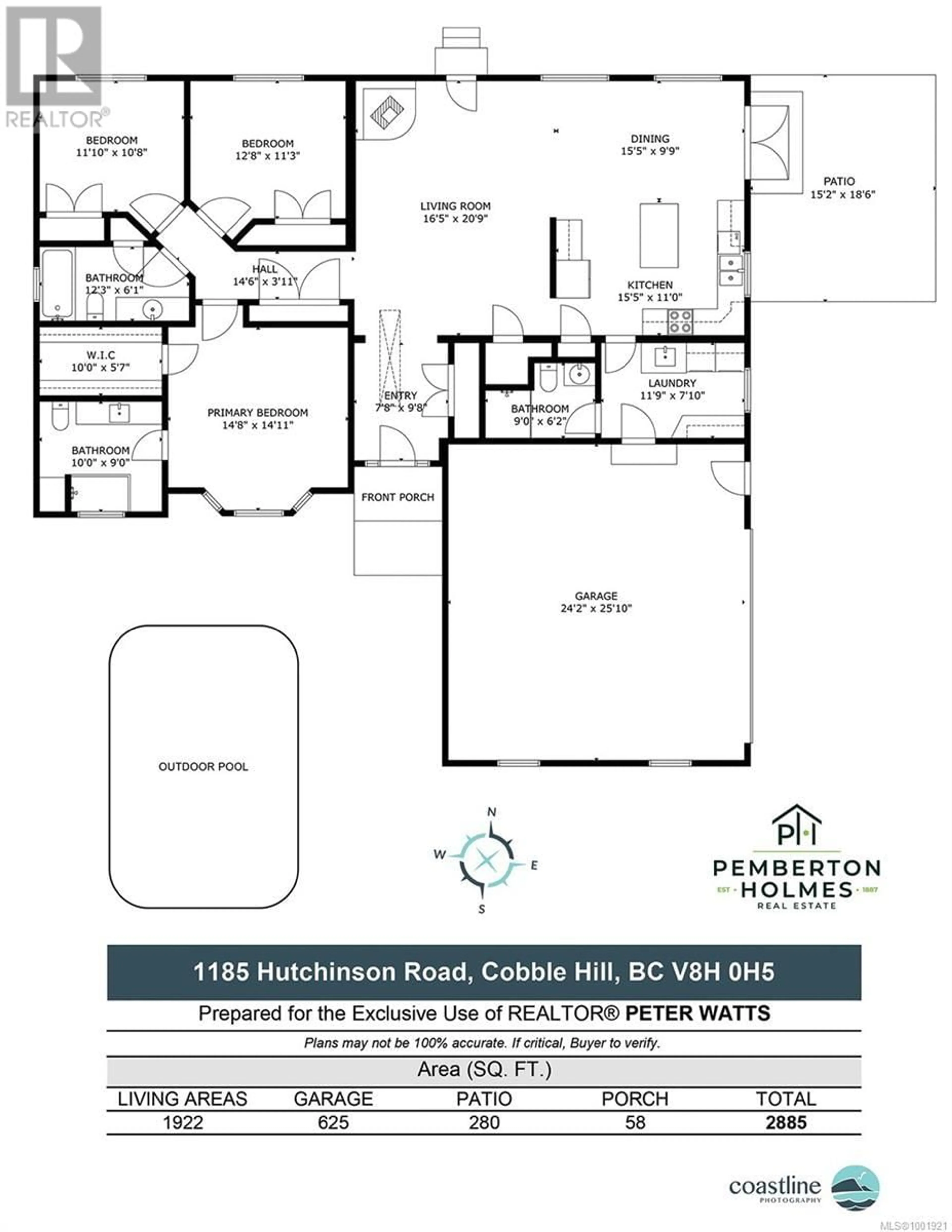 Floor plan for 1185 HUTCHINSON ROAD, Cobble Hill British Columbia V8H0H5