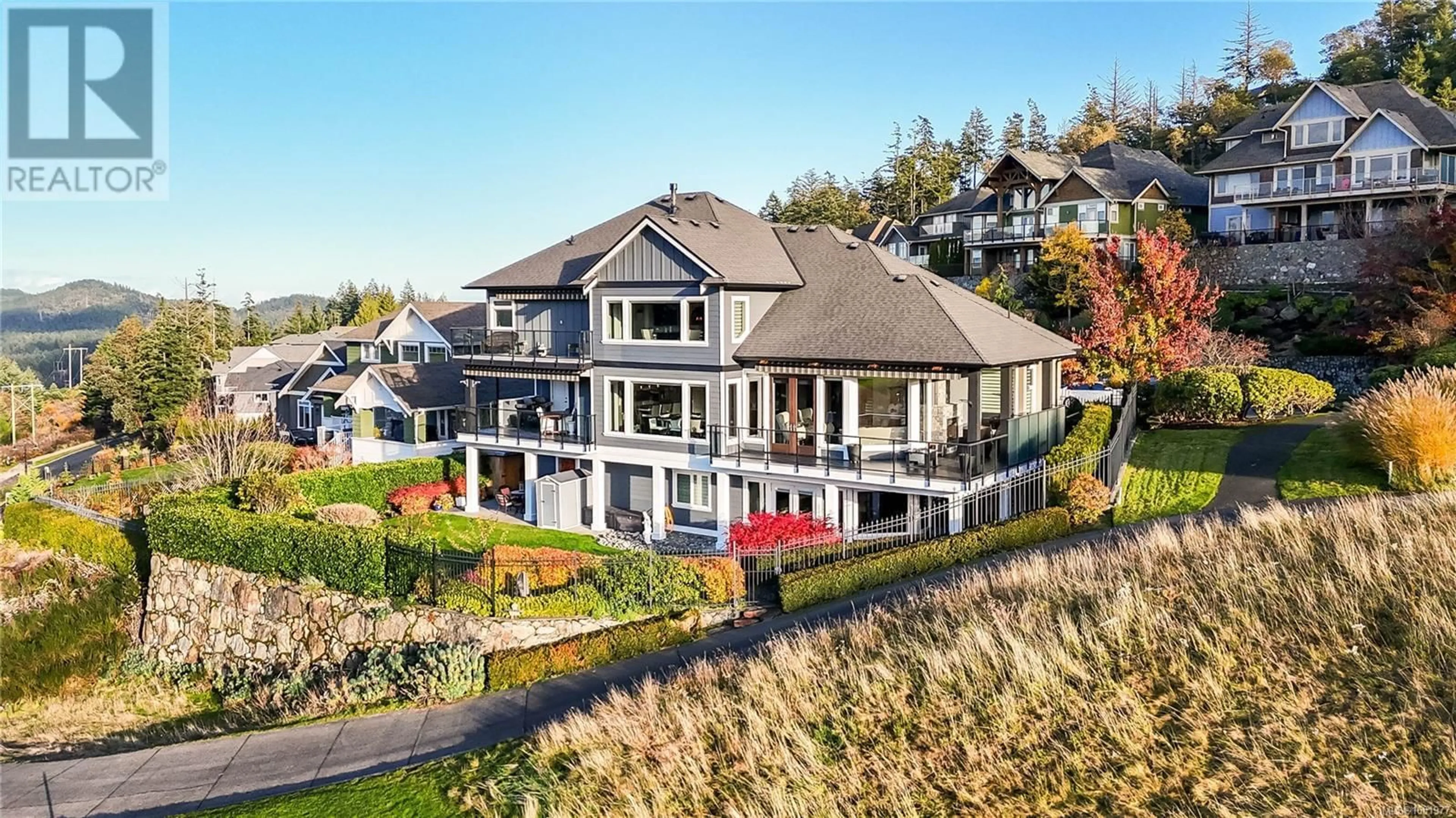 A pic from outside/outdoor area/front of a property/back of a property/a pic from drone, water/lake/river/ocean view for 1240 MUIRFIELD PLACE, Langford British Columbia V9B6T2