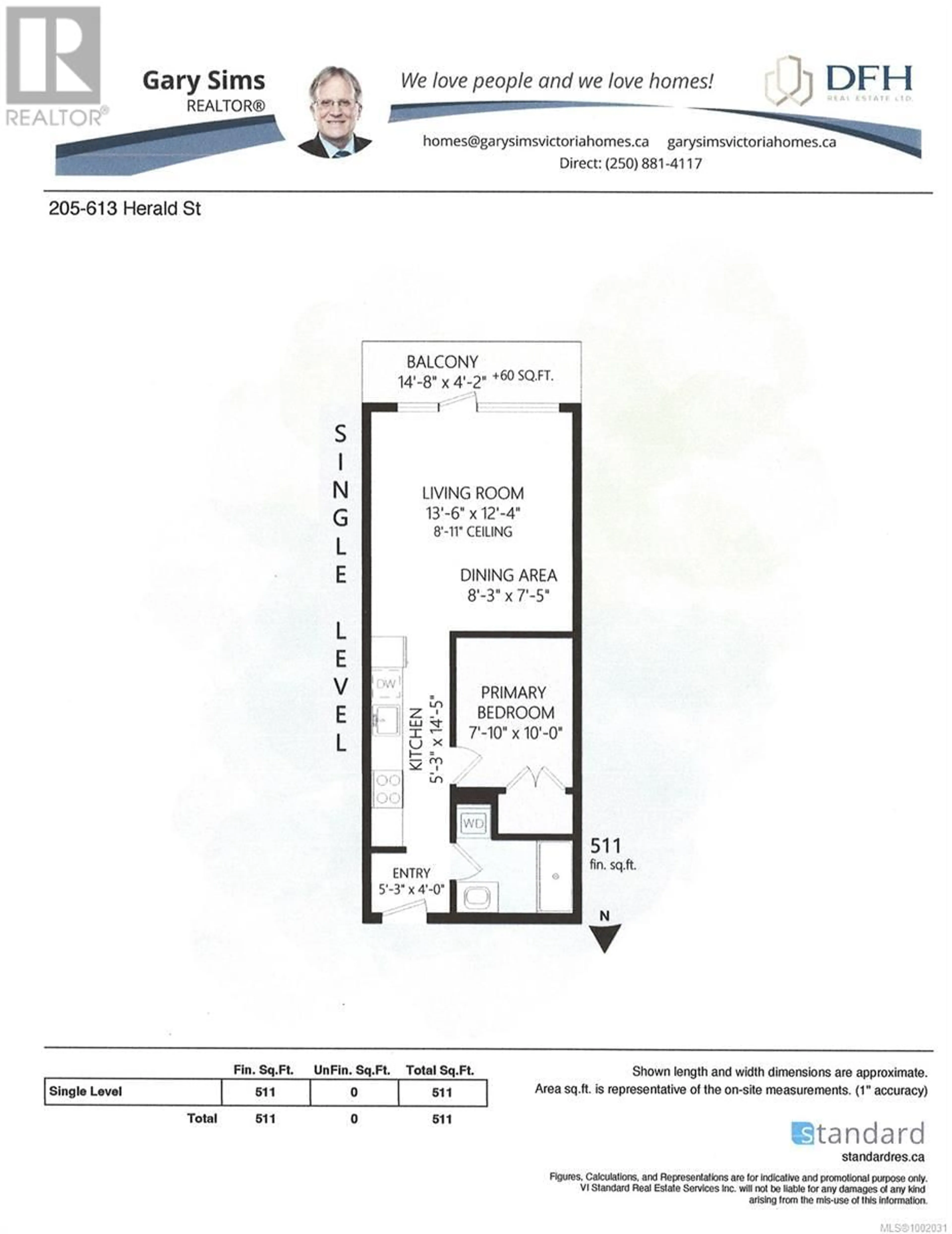 Floor plan for 205 - 613 HERALD STREET, Victoria British Columbia V8W1S8