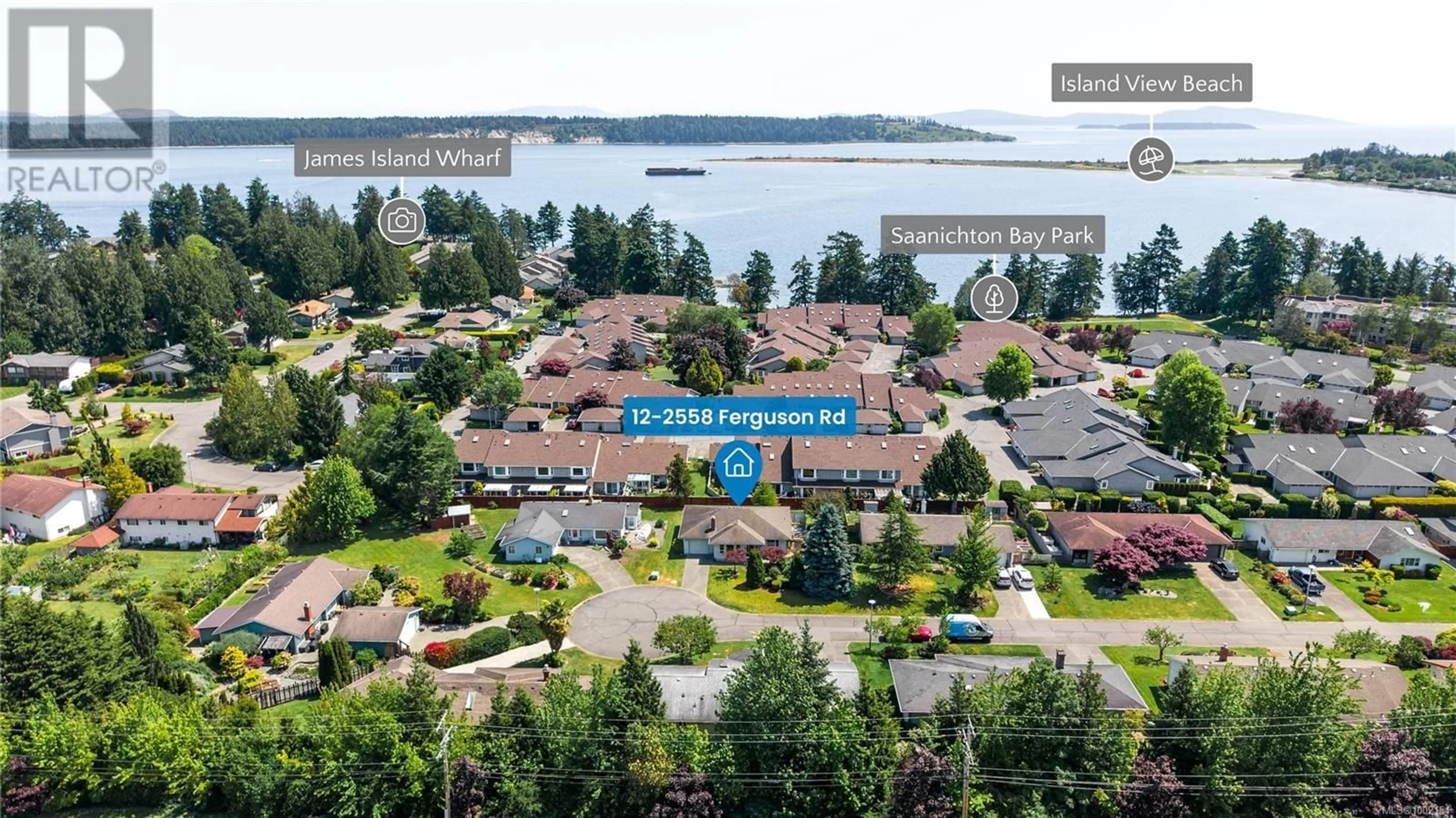 A pic from outside/outdoor area/front of a property/back of a property/a pic from drone, water/lake/river/ocean view for 12 - 2558 FERGUSON ROAD, Central Saanich British Columbia V8M1V7