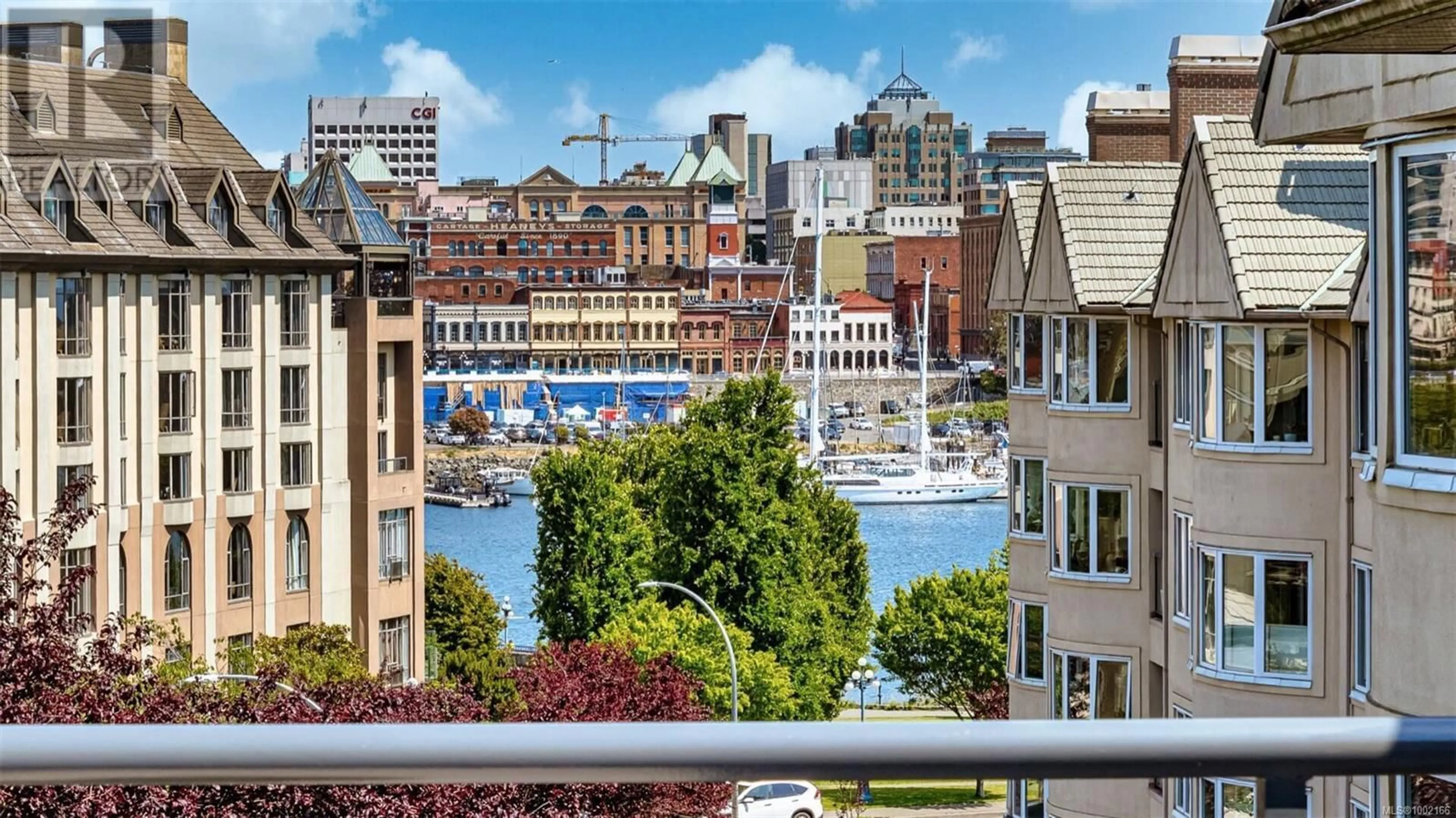 Balcony in the apartment, city buildings view from balcony for 516 - 50 SONGHEES ROAD, Victoria British Columbia V9A7J4