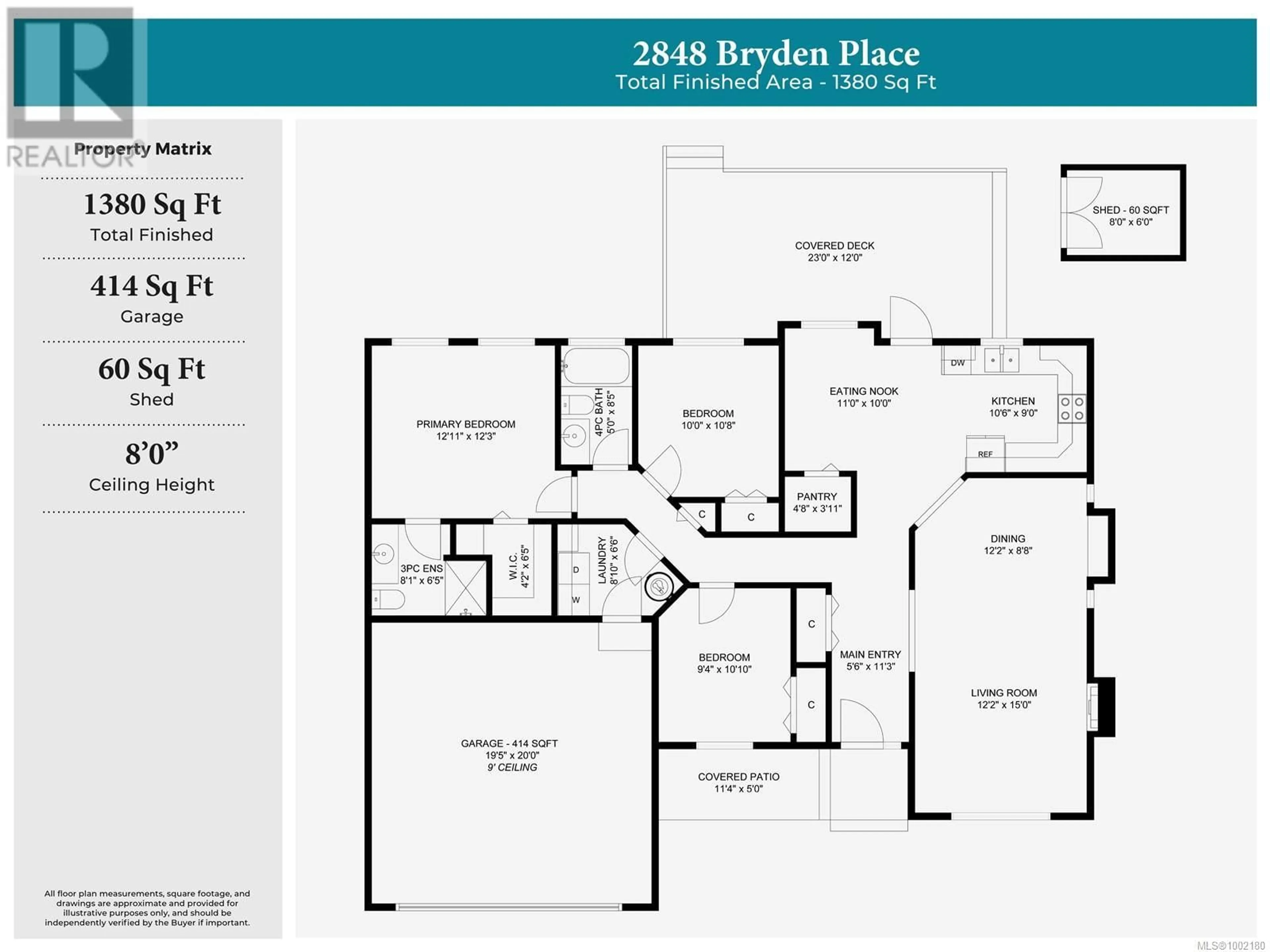 Floor plan for 2848 BRYDEN PLACE, Courtenay British Columbia V9N4B5
