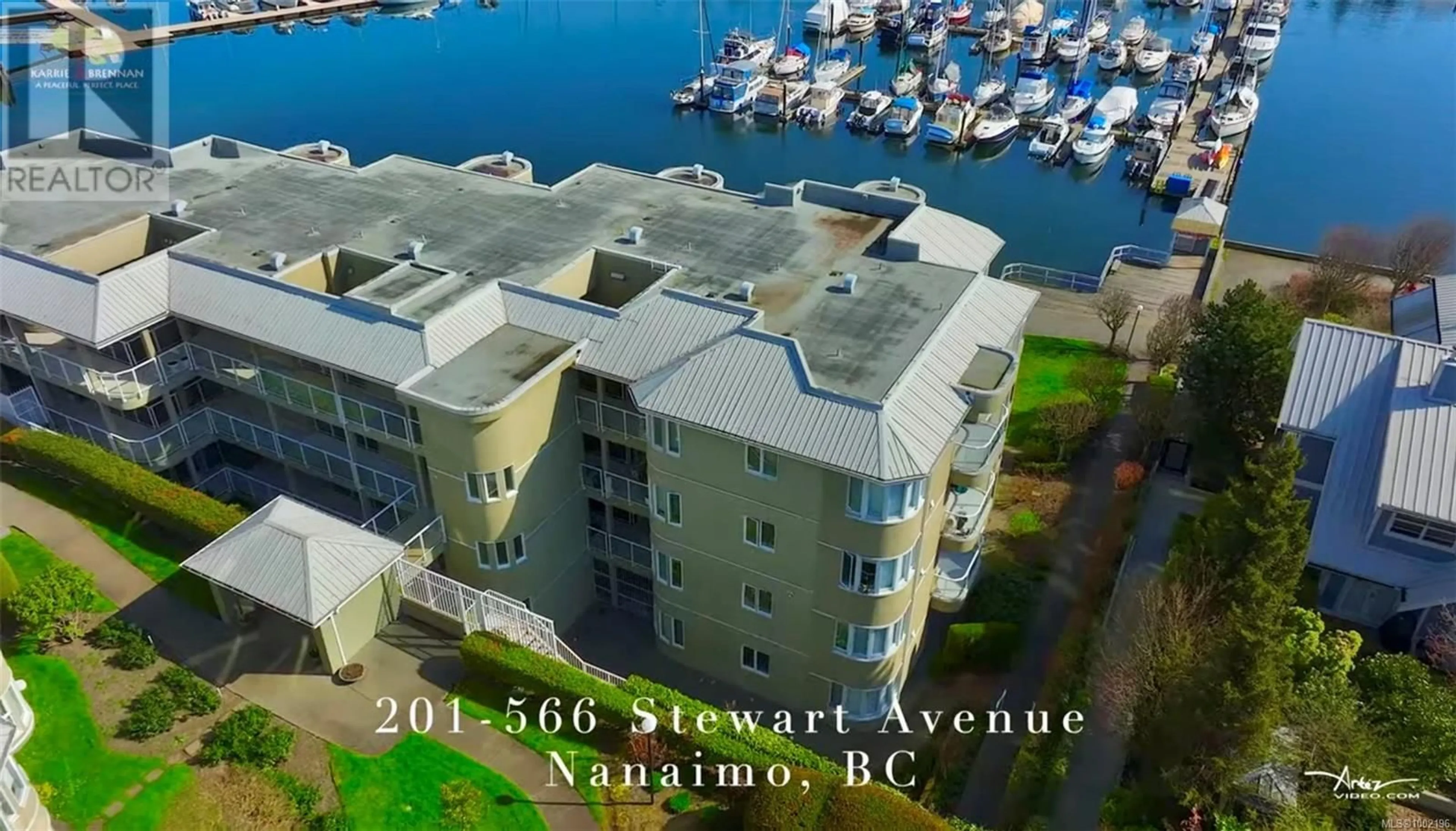 A pic from outside/outdoor area/front of a property/back of a property/a pic from drone, water/lake/river/ocean view for 201 - 566 STEWART AVENUE, Nanaimo British Columbia V9S5T5