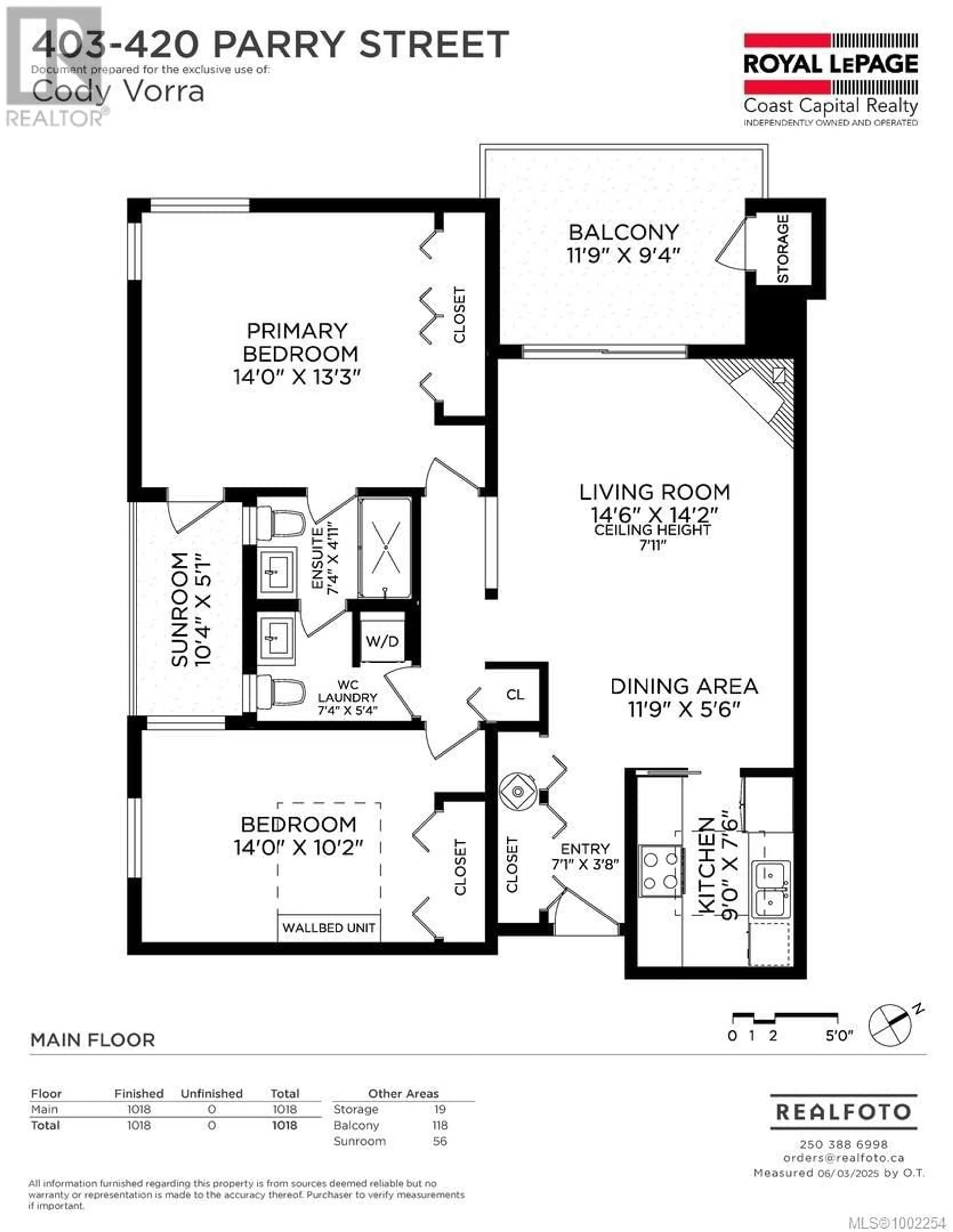 Floor plan for 403 - 420 PARRY STREET, Victoria British Columbia V8V2H7