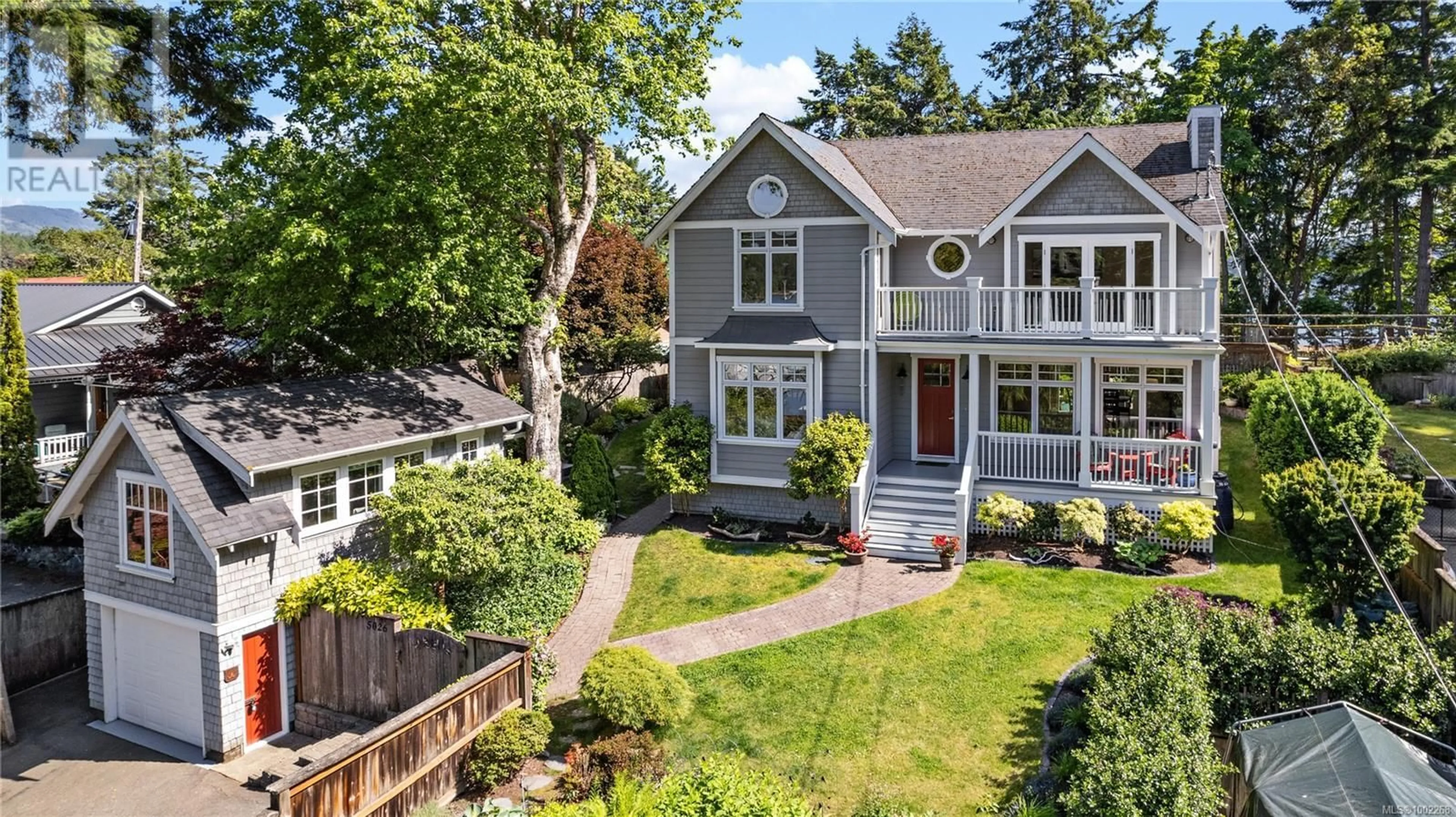 A pic from outside/outdoor area/front of a property/back of a property/a pic from drone, street for 5026 GENOA BAY ROAD, Duncan British Columbia V9L5Y6