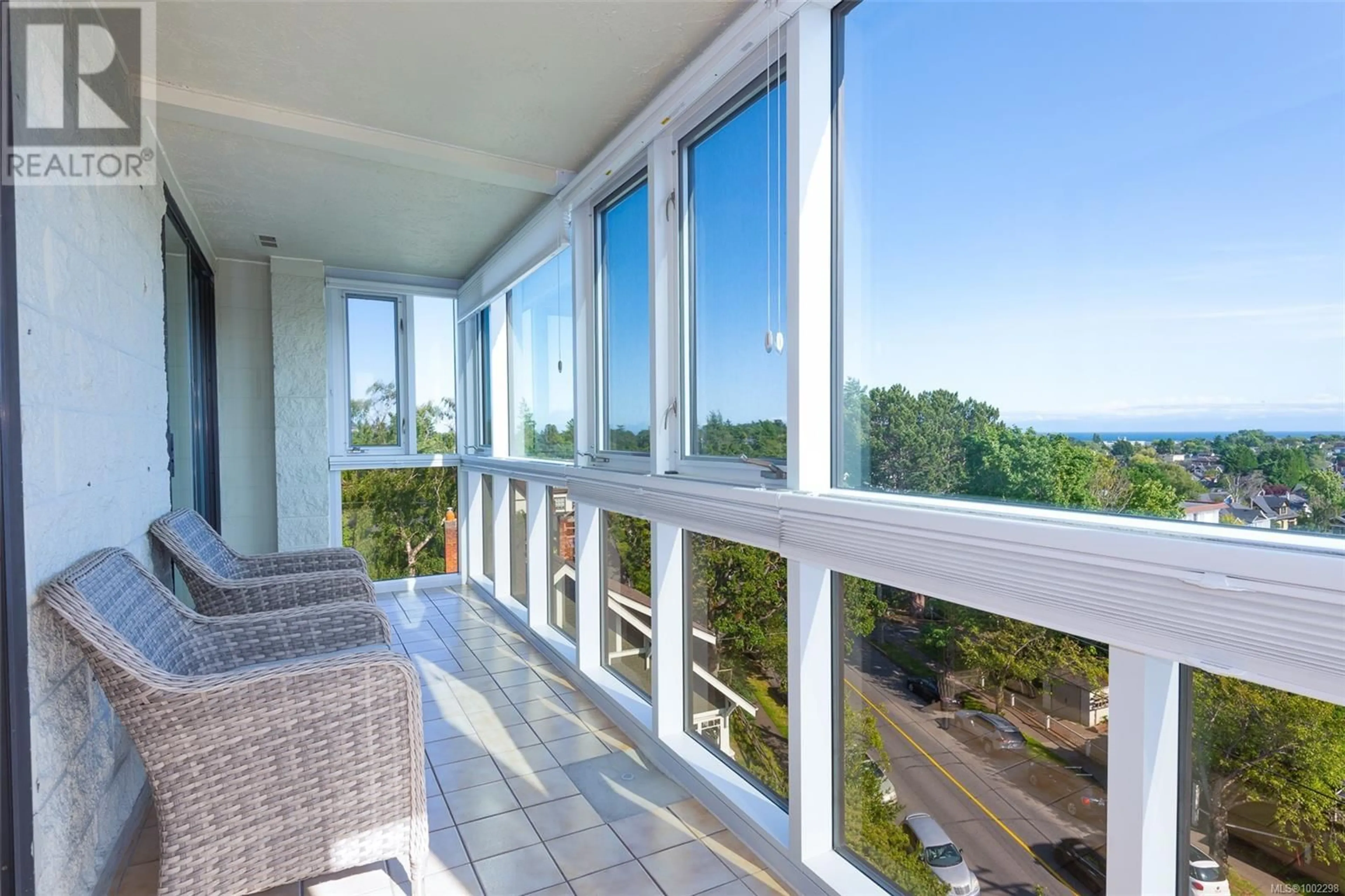 Balcony in the apartment, water/lake/river/ocean view for 503 - 1204 FAIRFIELD ROAD, Victoria British Columbia V8V3B2