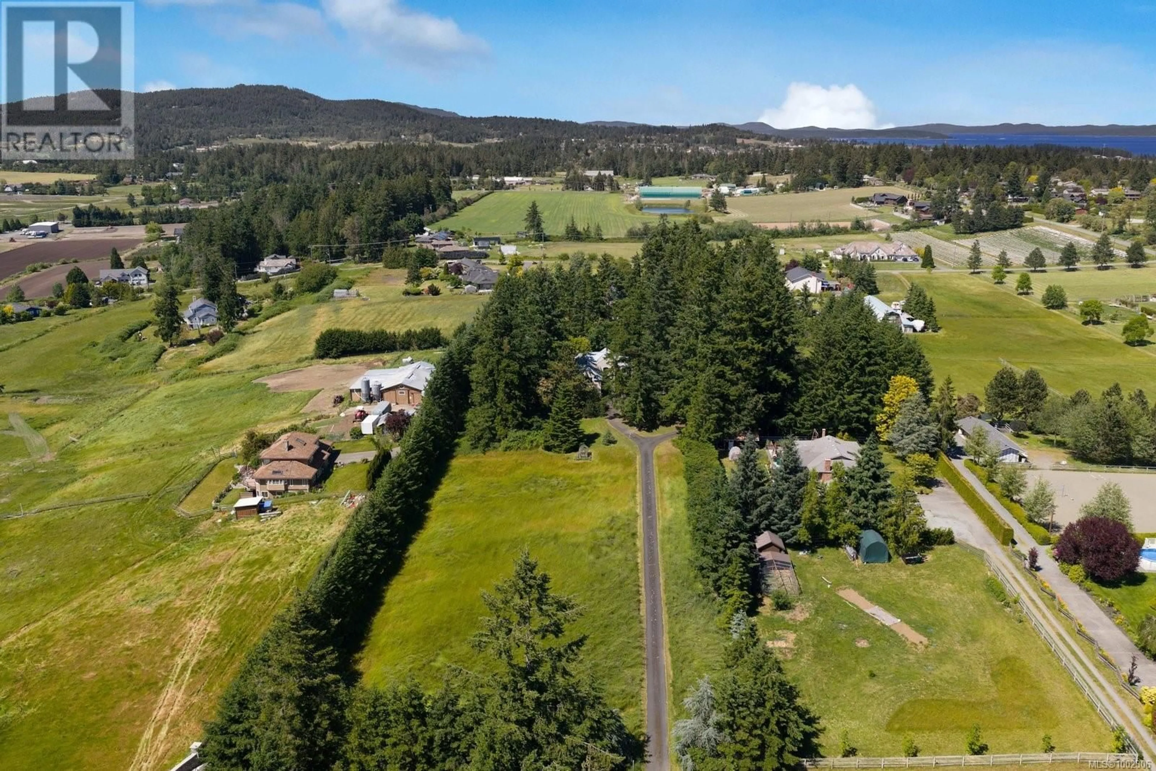 A pic from outside/outdoor area/front of a property/back of a property/a pic from drone, mountain view for 1922 MEADOWBANK ROAD, Central Saanich British Columbia V8M1X9