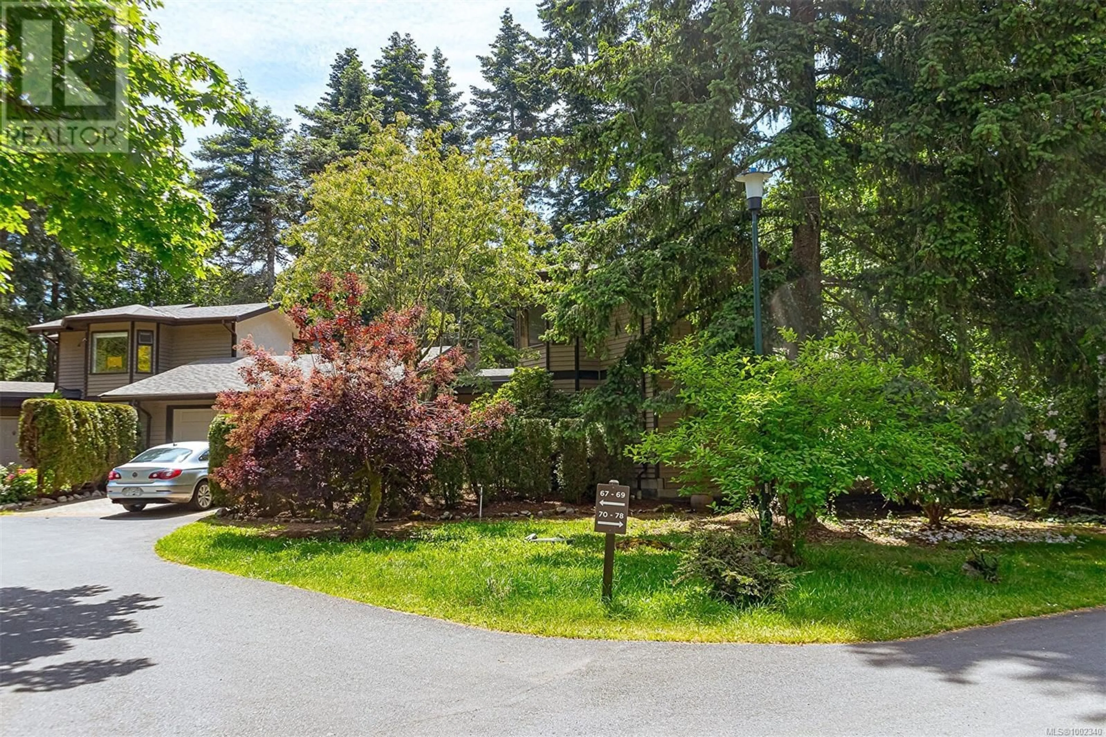 A pic from outside/outdoor area/front of a property/back of a property/a pic from drone, forest/trees view for 69 - 1255 WAIN ROAD, North Saanich British Columbia V8L4R4