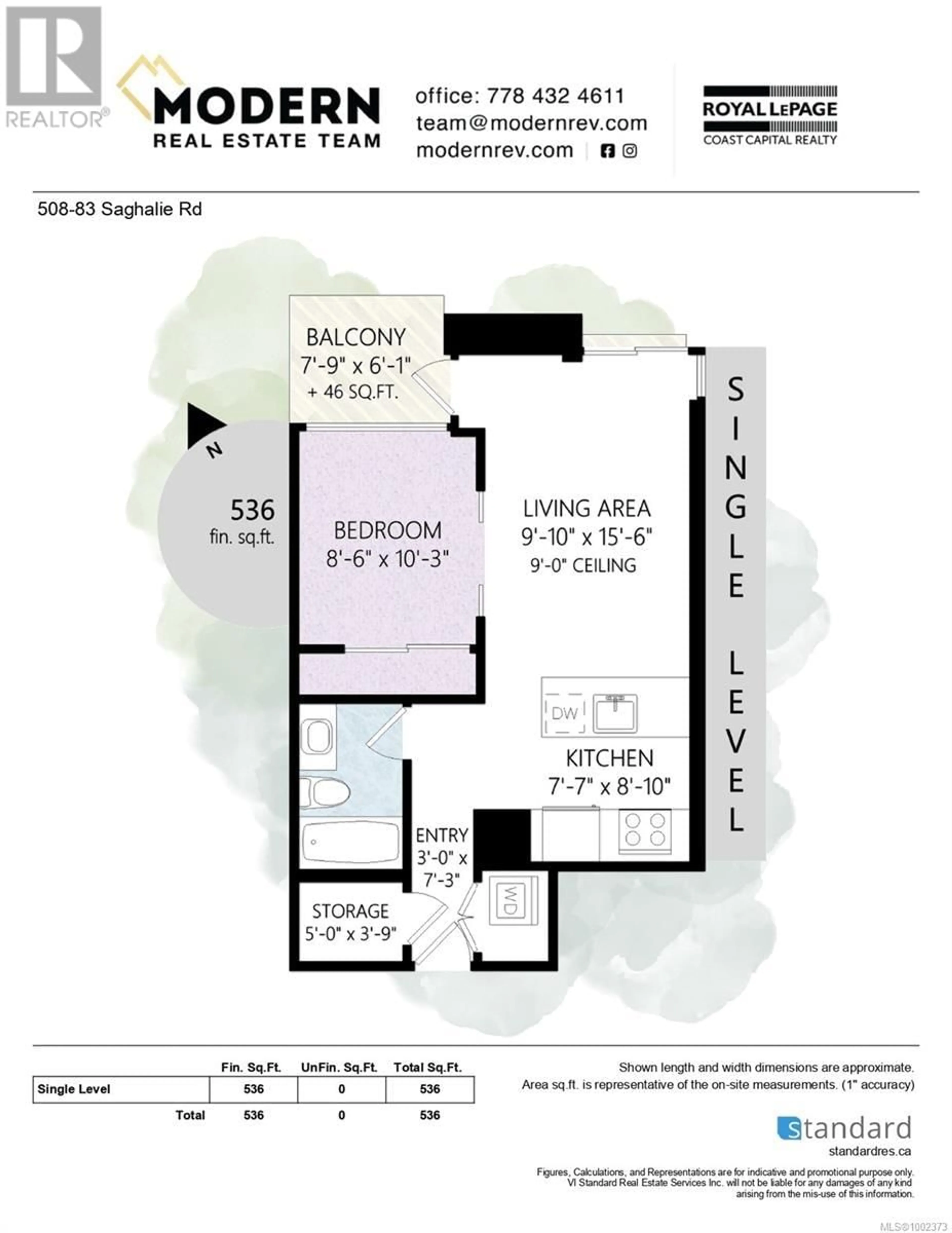 Floor plan for 508 - 83 SAGHALIE ROAD, Victoria British Columbia V9A0E7