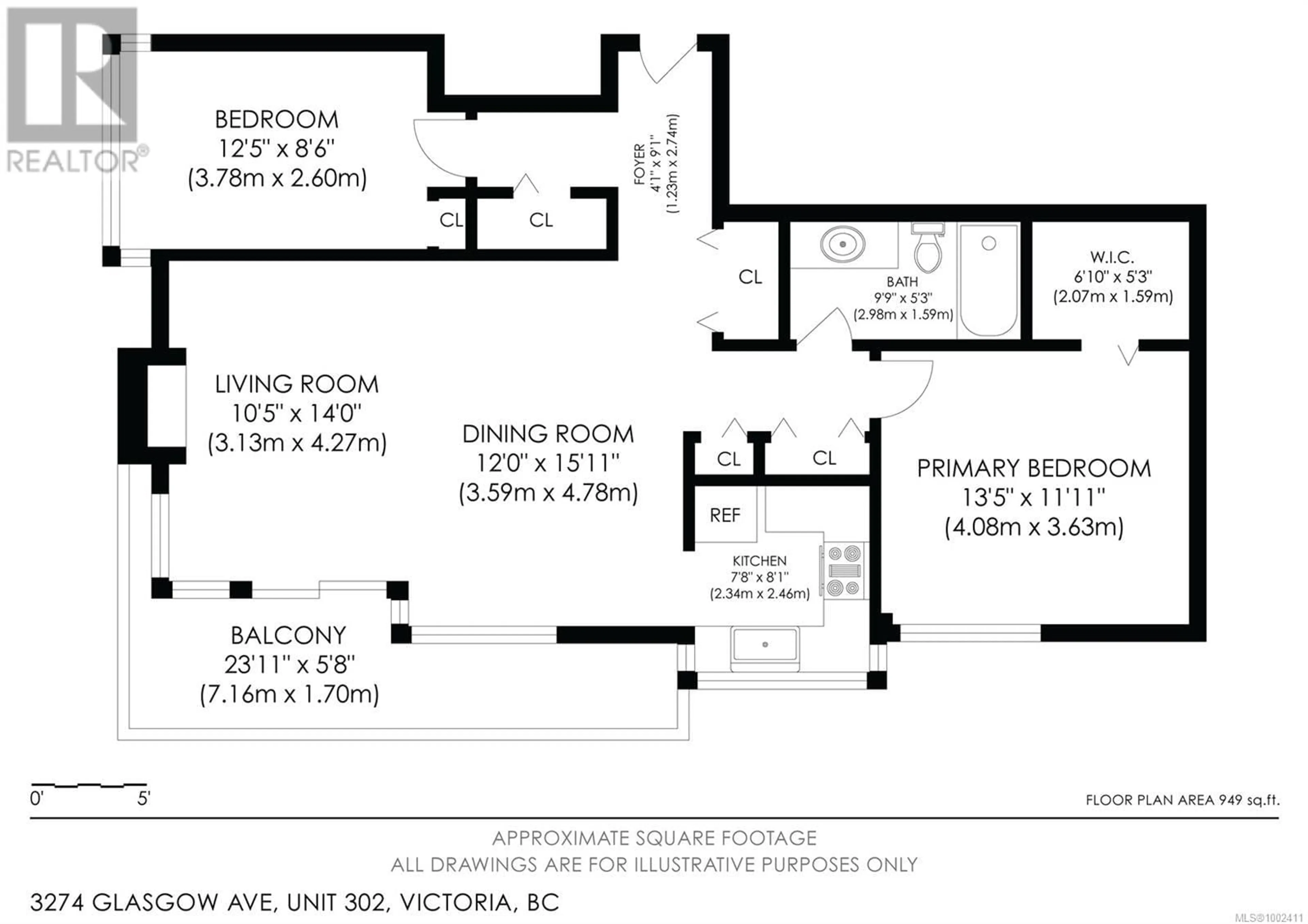Floor plan for 302 - 3274 GLASGOW AVENUE, Saanich British Columbia V8X1M2