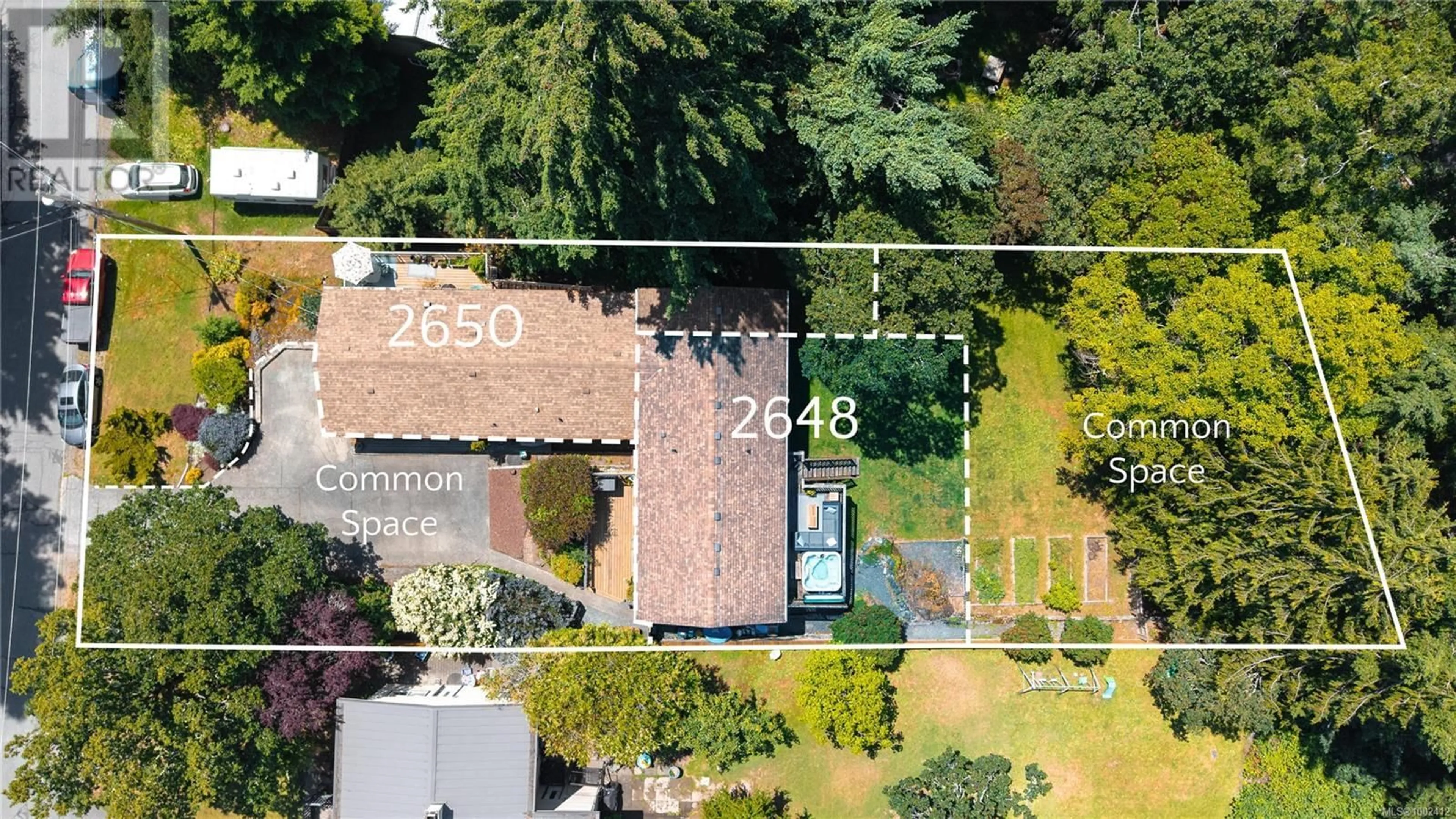 A pic from outside/outdoor area/front of a property/back of a property/a pic from drone, street for 2648 RAINVILLE ROAD, Langford British Columbia V9B3N1