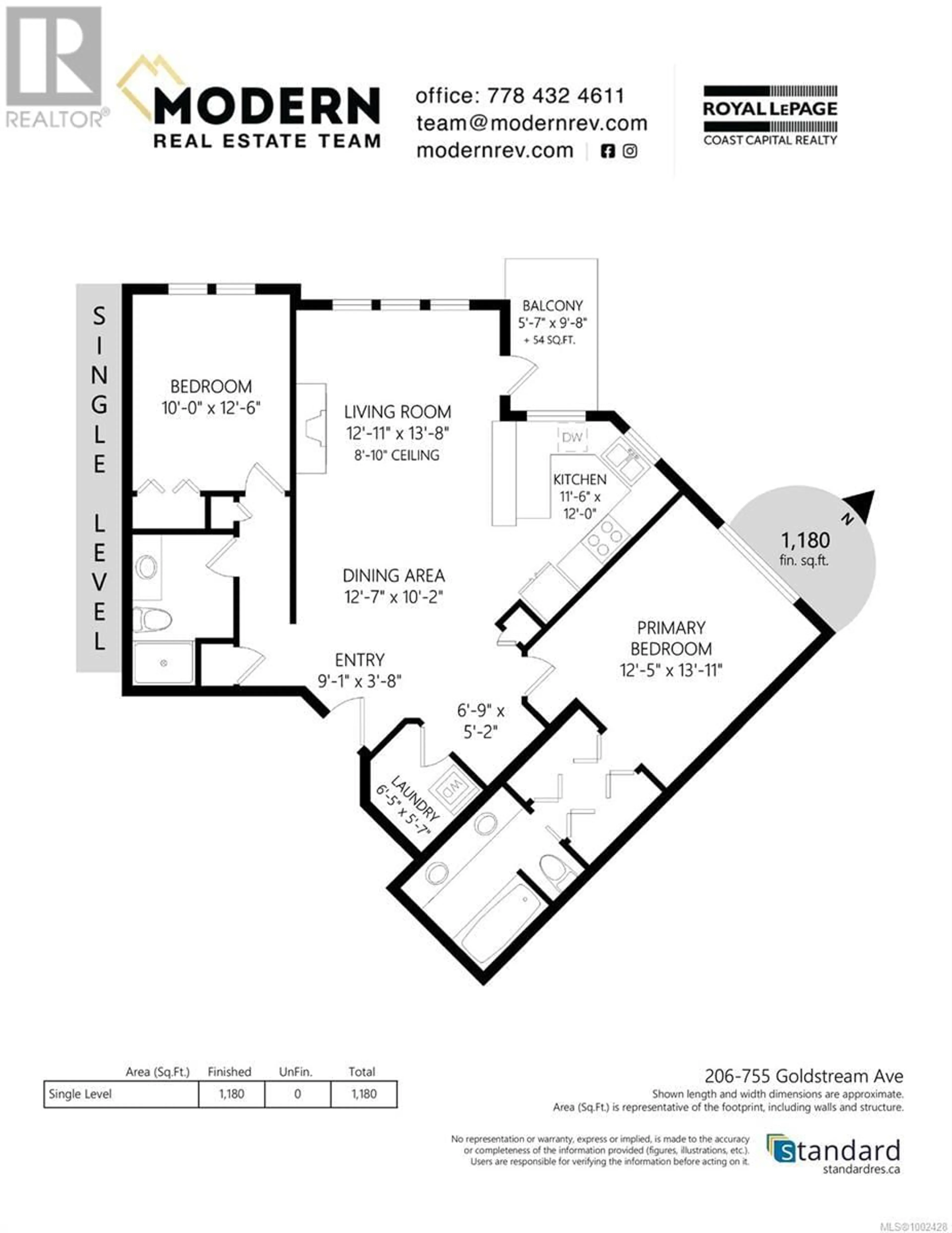 Floor plan for 206 - 755 GOLDSTREAM AVENUE, Langford British Columbia V9B2X4