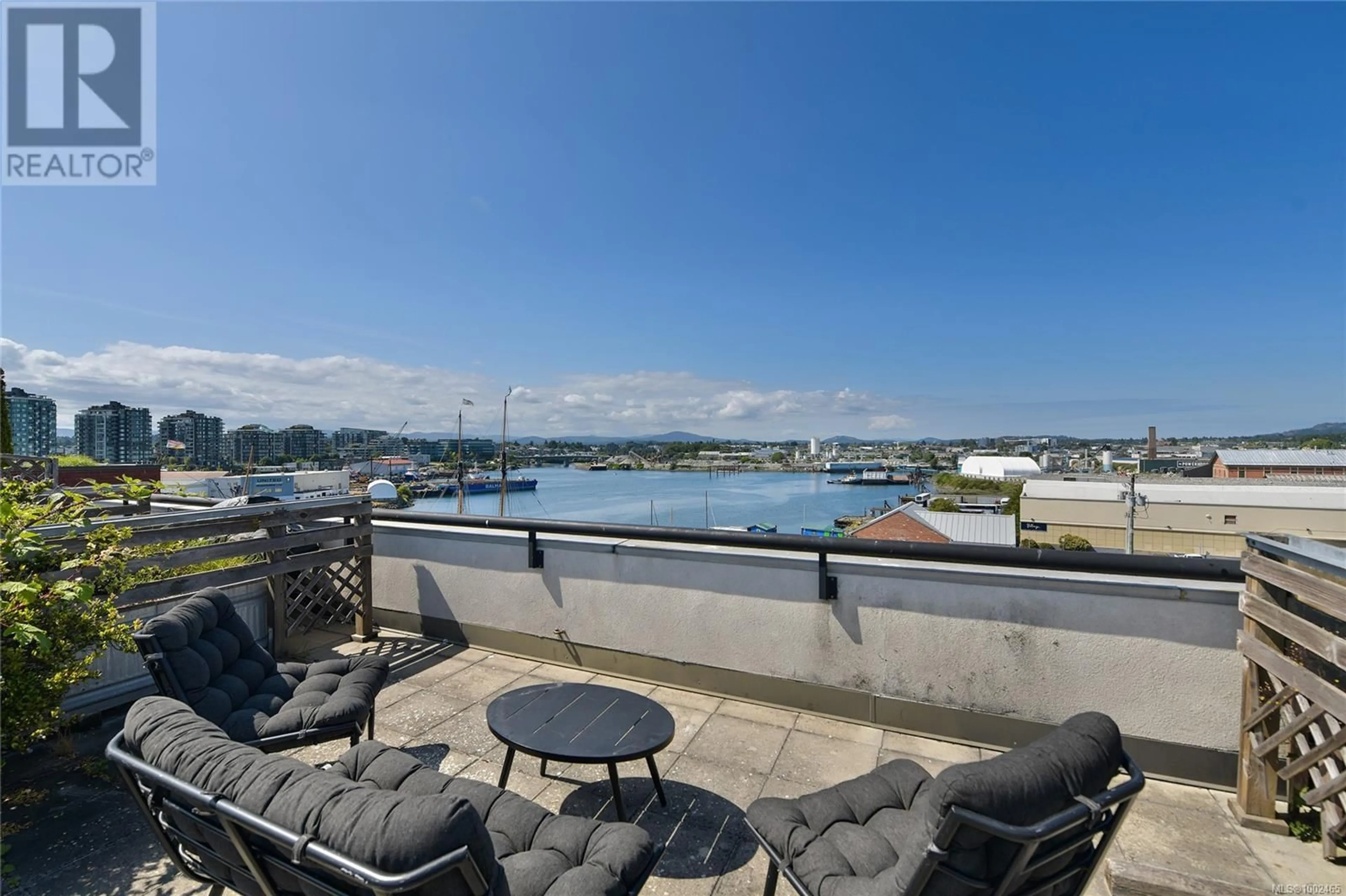 Balcony in the apartment, water/lake/river/ocean view for 513 - 409 SWIFT STREET, Victoria British Columbia V8W1S2