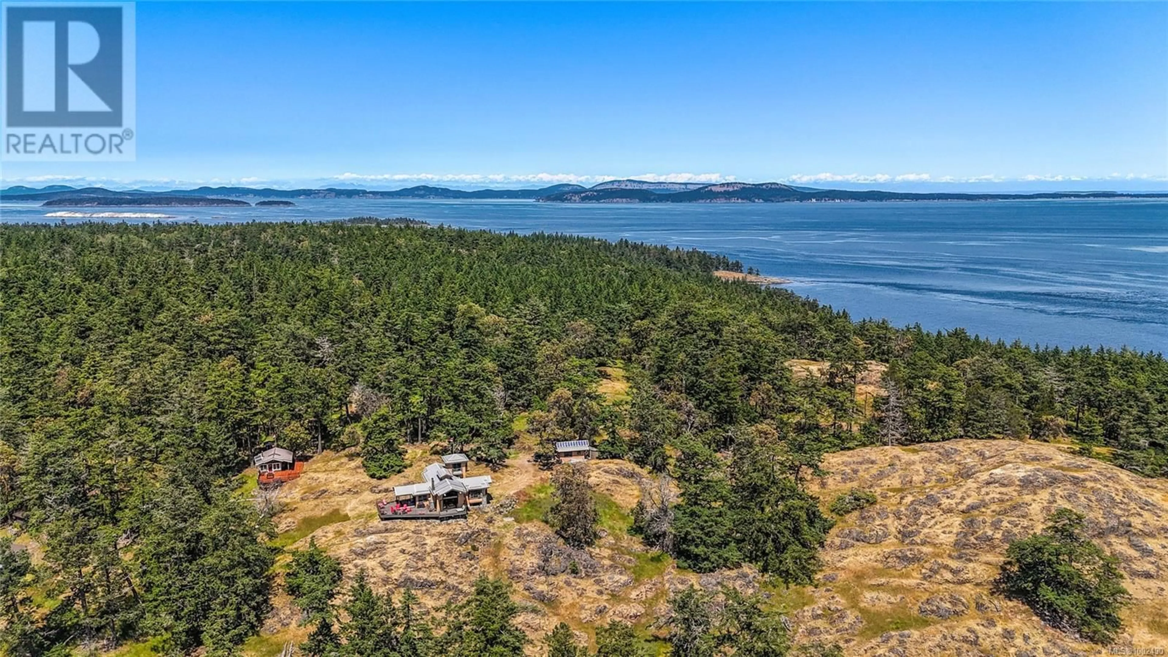 A pic from outside/outdoor area/front of a property/back of a property/a pic from drone, water/lake/river/ocean view for 730 TREETOPS SPUR, Sidney Island British Columbia V8M1W3