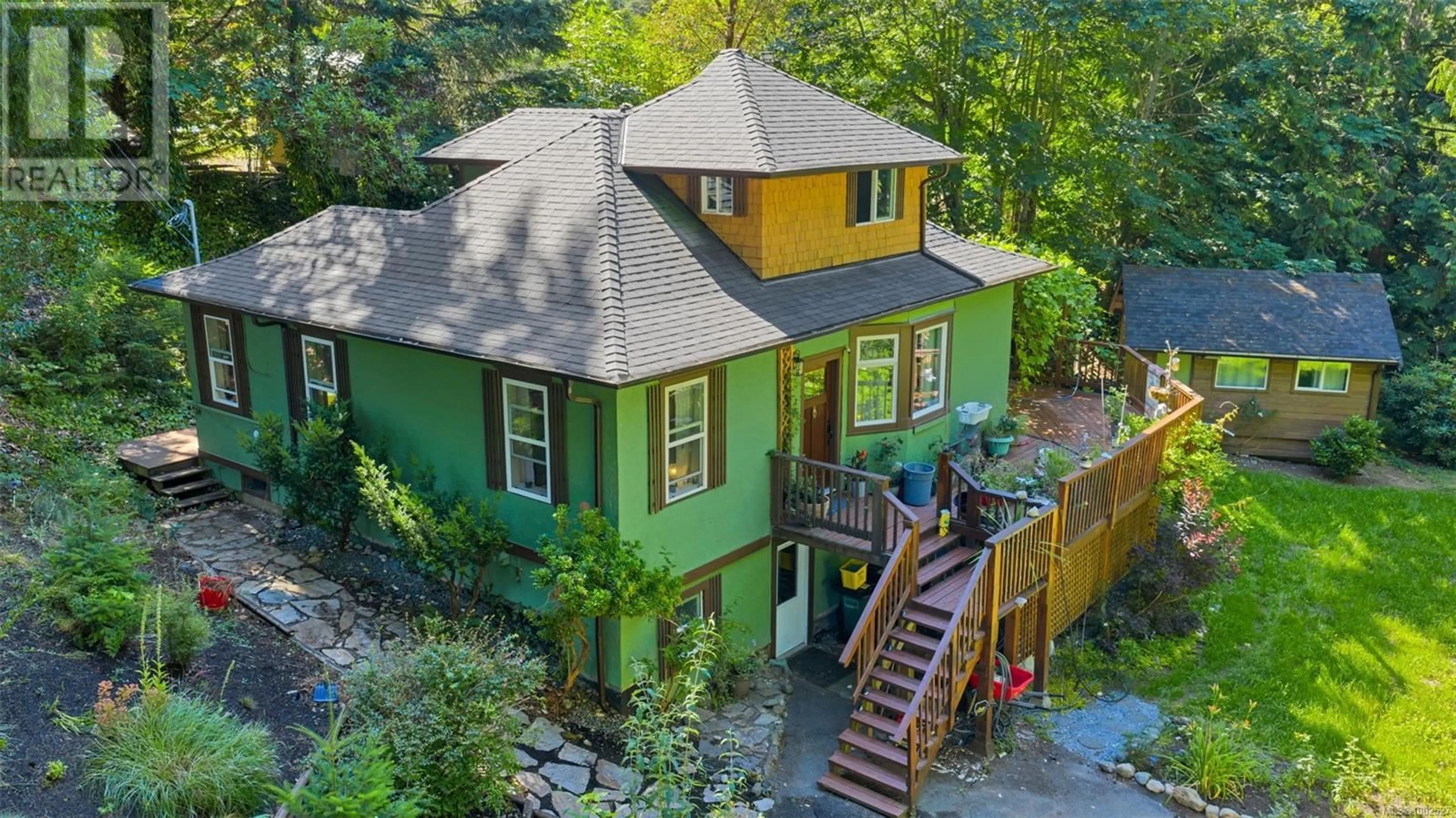A pic from outside/outdoor area/front of a property/back of a property/a pic from drone, street for 1780 ELFORD ROAD, Shawnigan Lake British Columbia V0R2W0