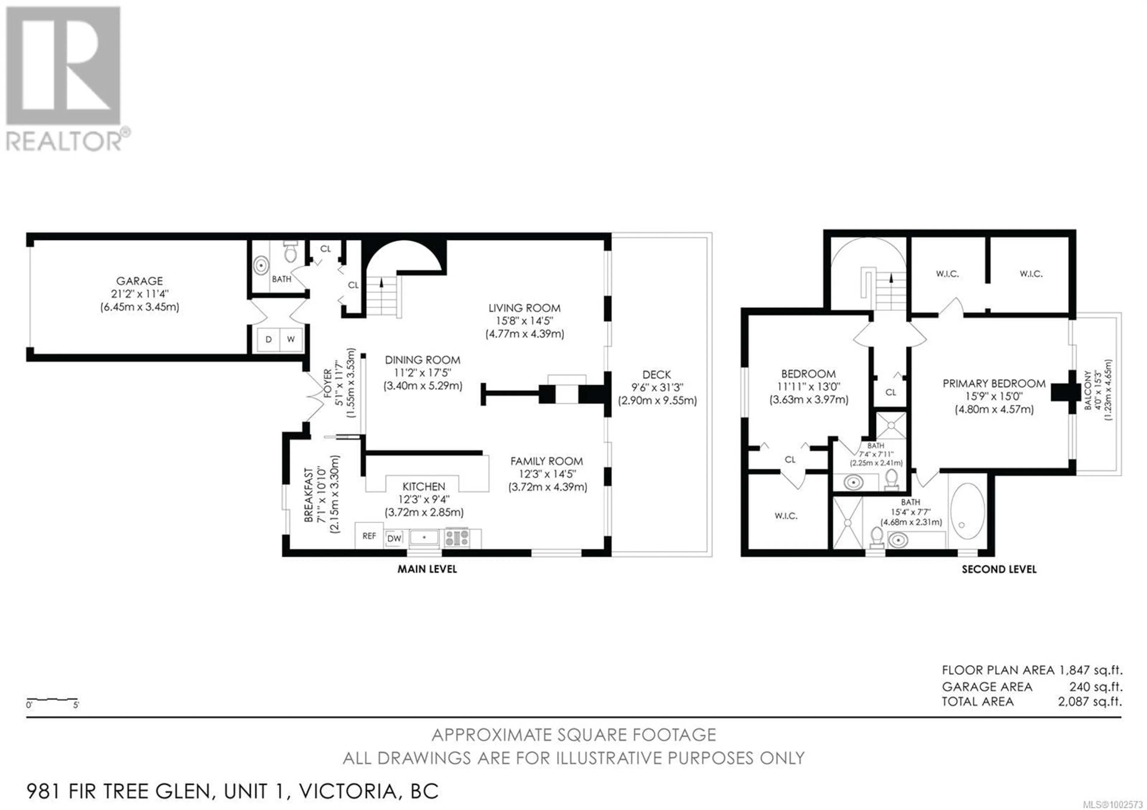 Floor plan for 1 - 981 FIR TREE GLEN, Saanich British Columbia V8X5B8