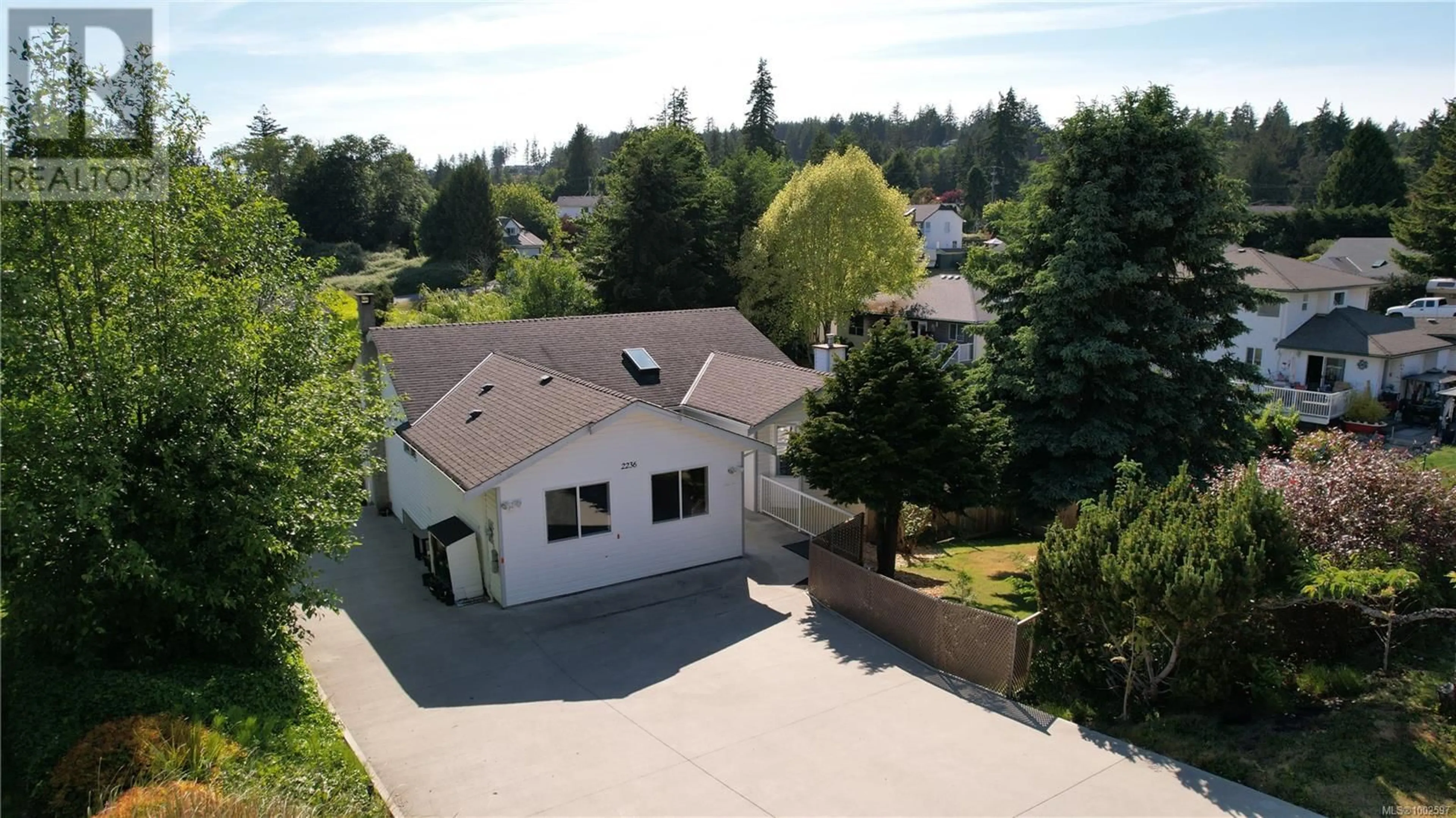 A pic from outside/outdoor area/front of a property/back of a property/a pic from drone, street for 2236 TARA PLACE, Sooke British Columbia V9Z0H6