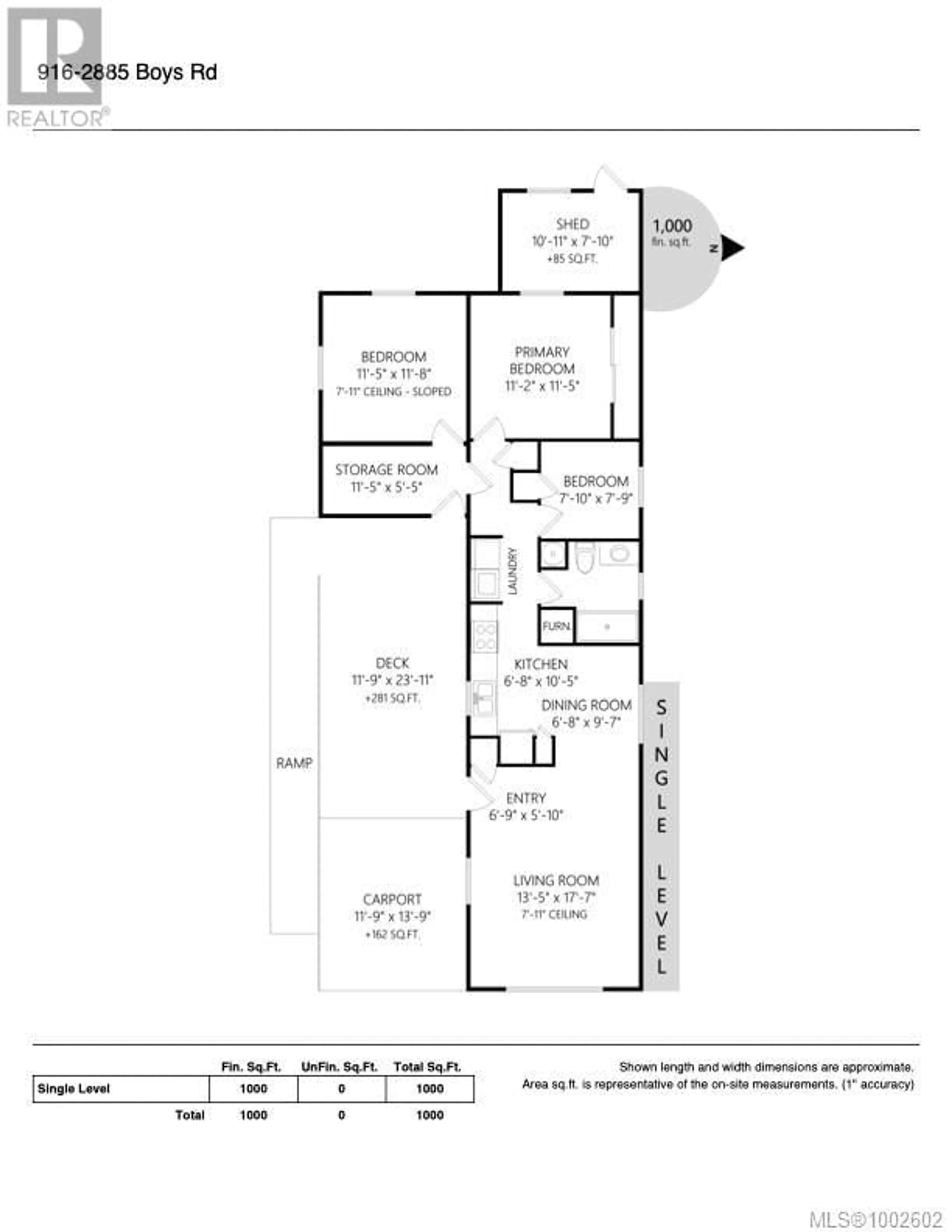 Floor plan for 916 - 2885 BOYS ROAD, Duncan British Columbia V9L4Y9