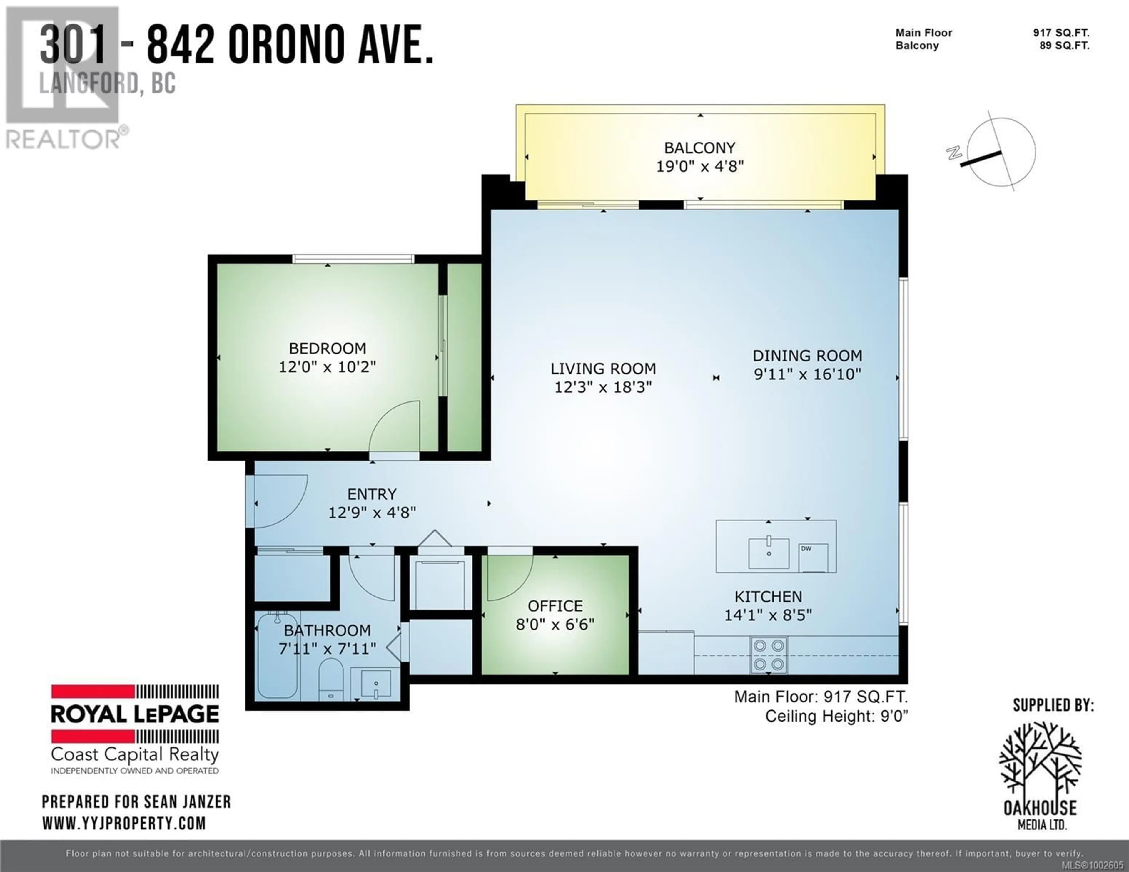 Floor plan for 301 - 842 ORONO AVENUE, Langford British Columbia V9B2T8